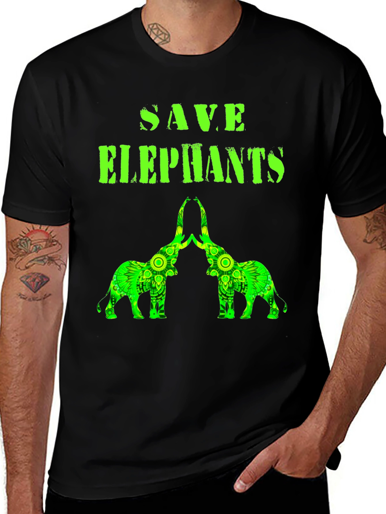 Variant 24 of Save Elephants Graphic Tee - Eco-Friendly Design