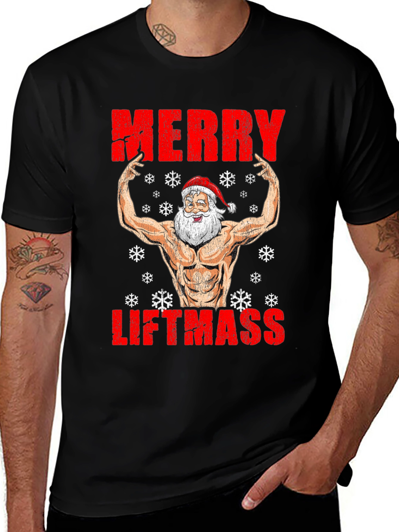 Merry Liftmass Santa Muscle Shirt