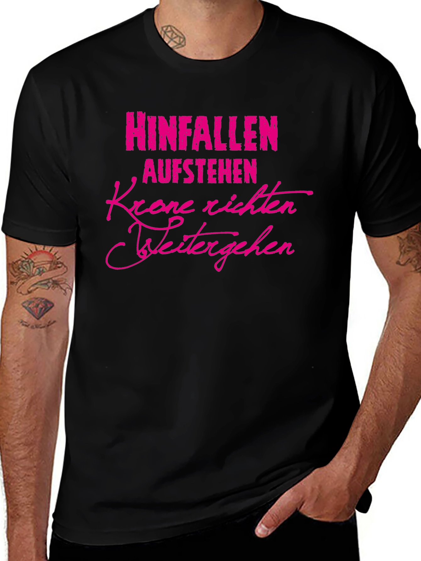 Variant 21 of Motivational T-Shirt - Pink Text Design