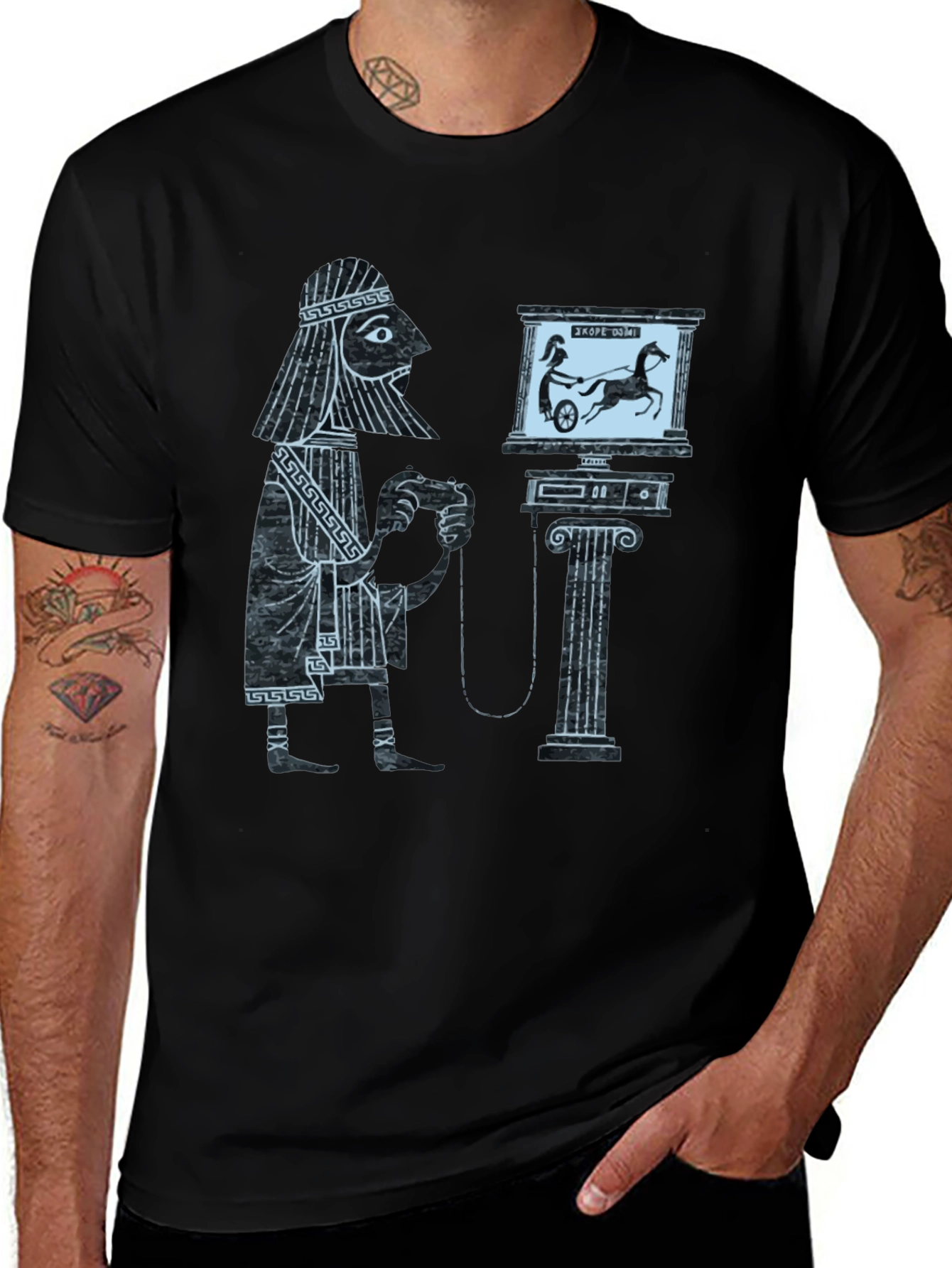 Variant 11 of Ancient Gamer T-Shirt - Greek Art Inspired