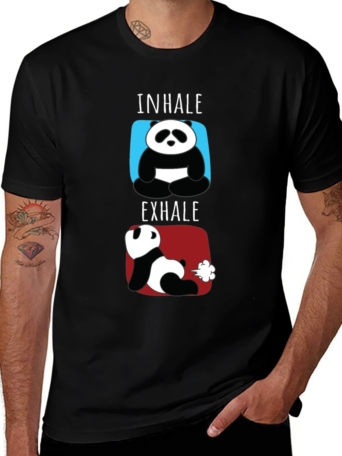 Variant 26 of Inhale Exhale Funny Panda T-Shirt