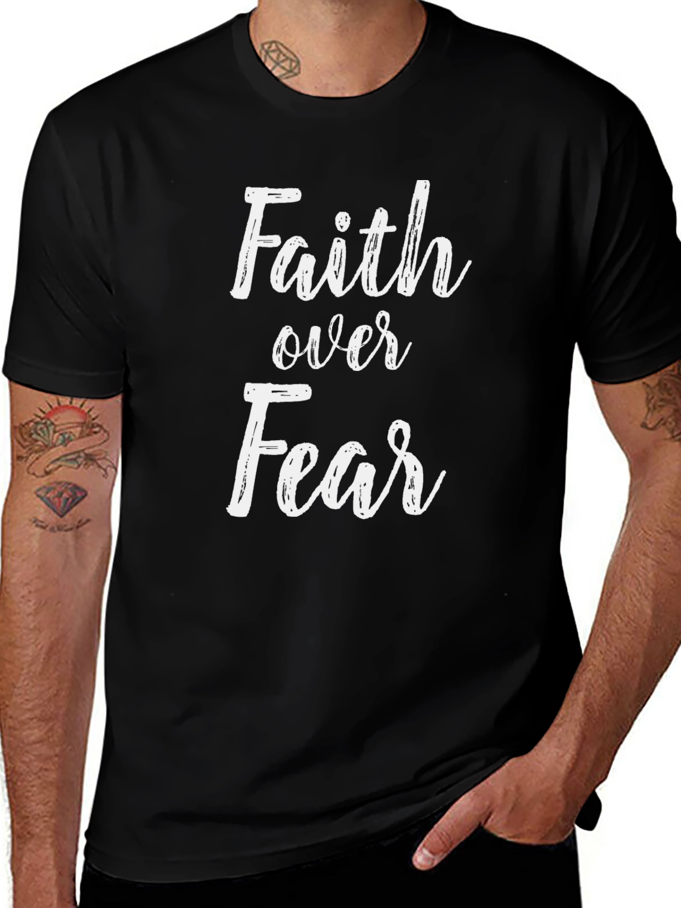 Faith Over Fear Graphic Tee - Christian Apparel