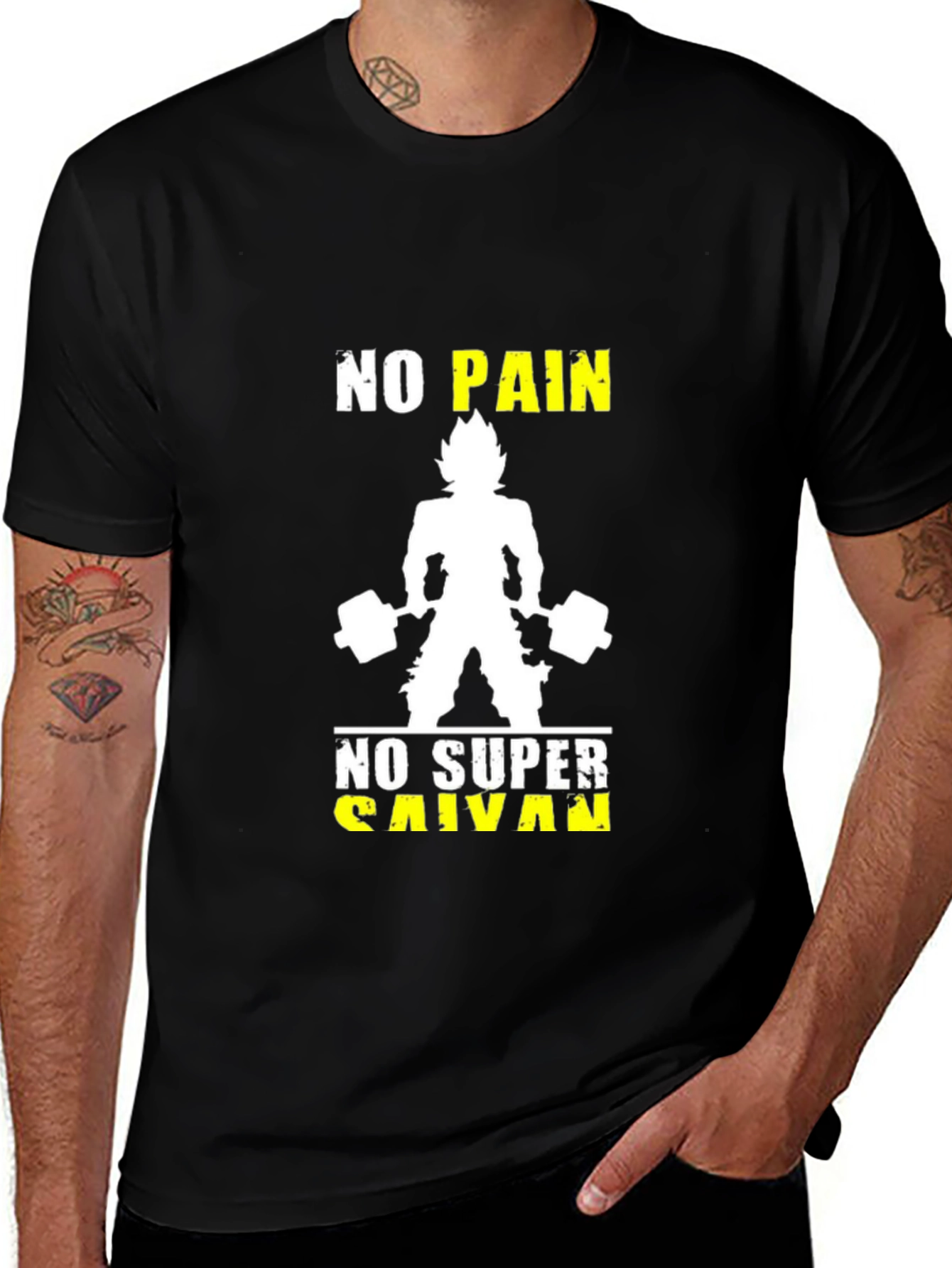 No Pain No Super Saiyan Black T-Shirt