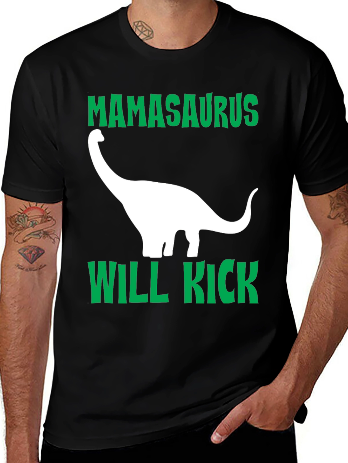 Mamasaurus Will Kick T-Shirt - Dinosaur Graphic Tee