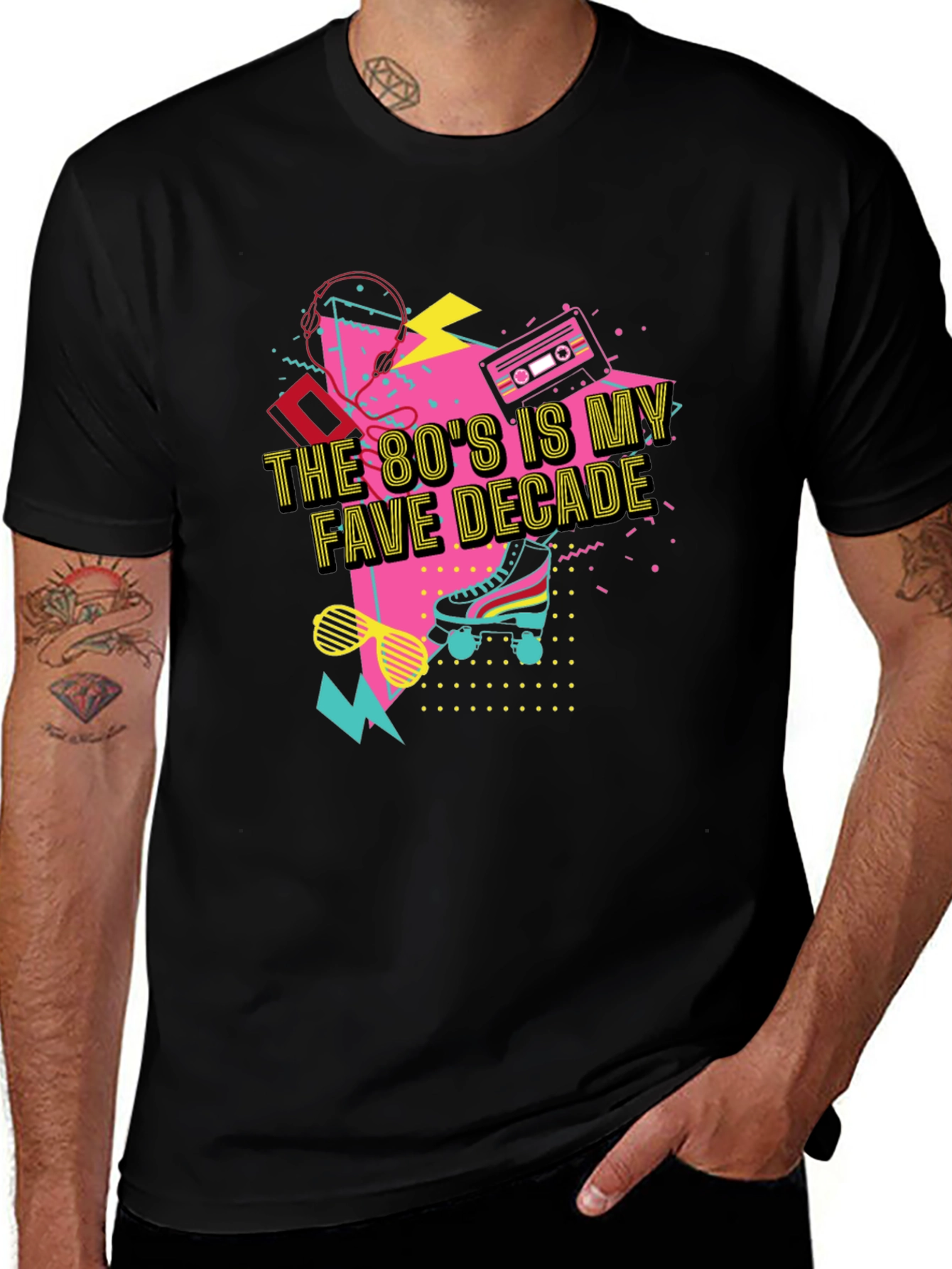Variant 18 of 80's Fave Decade Black T-Shirt