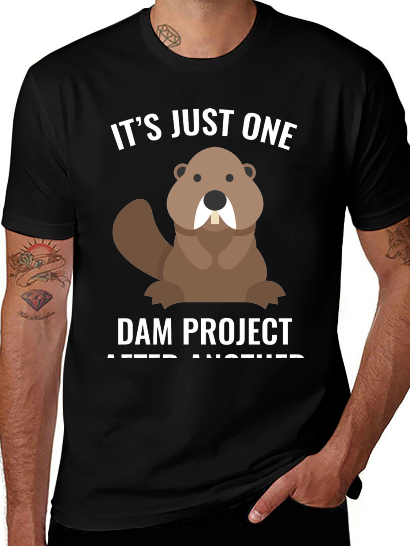 Variant 18 of Funny Beaver T-Shirt - Dam Project Tee