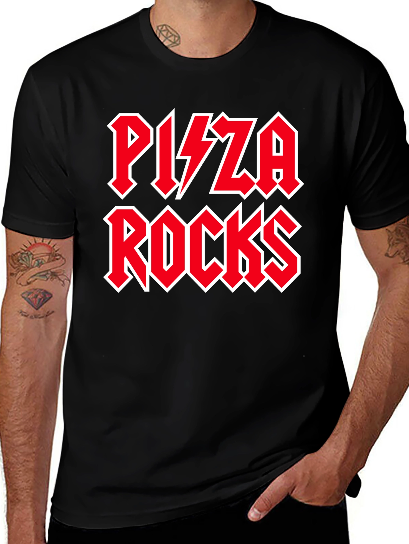 Variant 30 of Pizza Rocks Graphic Tee - Rock and Roll Style
