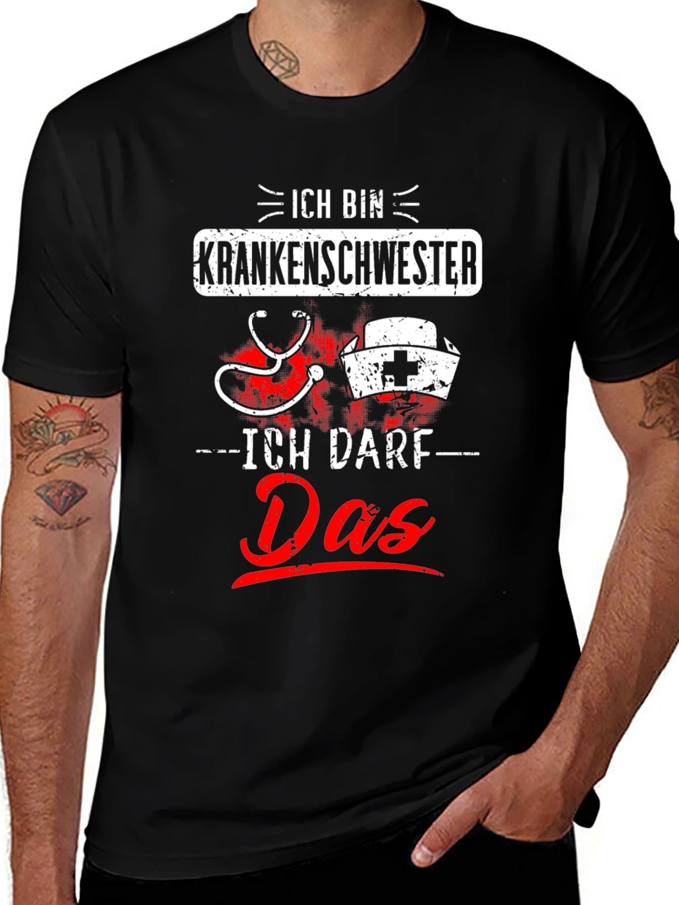 Black Ich Bin Krankenschwester T-Shirt - Nurse Tee main image