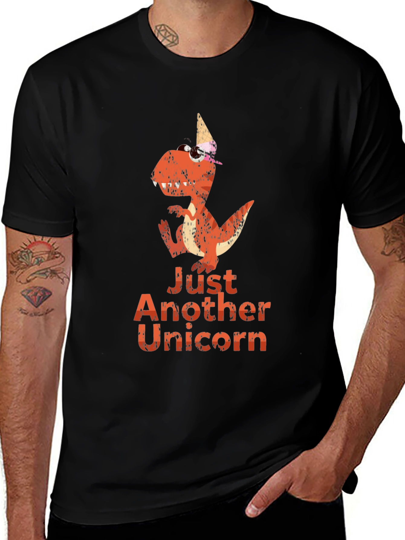Variant 13 of Dino Unicorn Graphic Tee - Unique Novelty T-Shirt