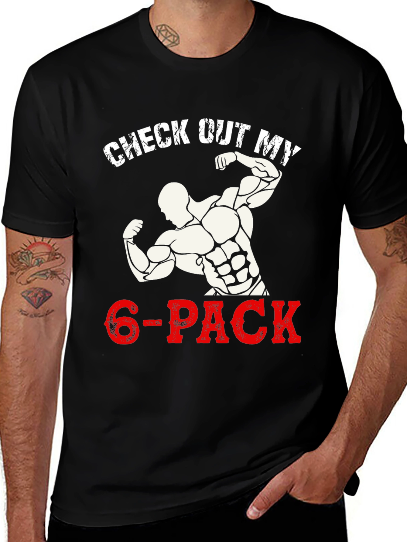 Variant 24 of Check Out My 6-Pack Funny Gym Workout T-Shirt