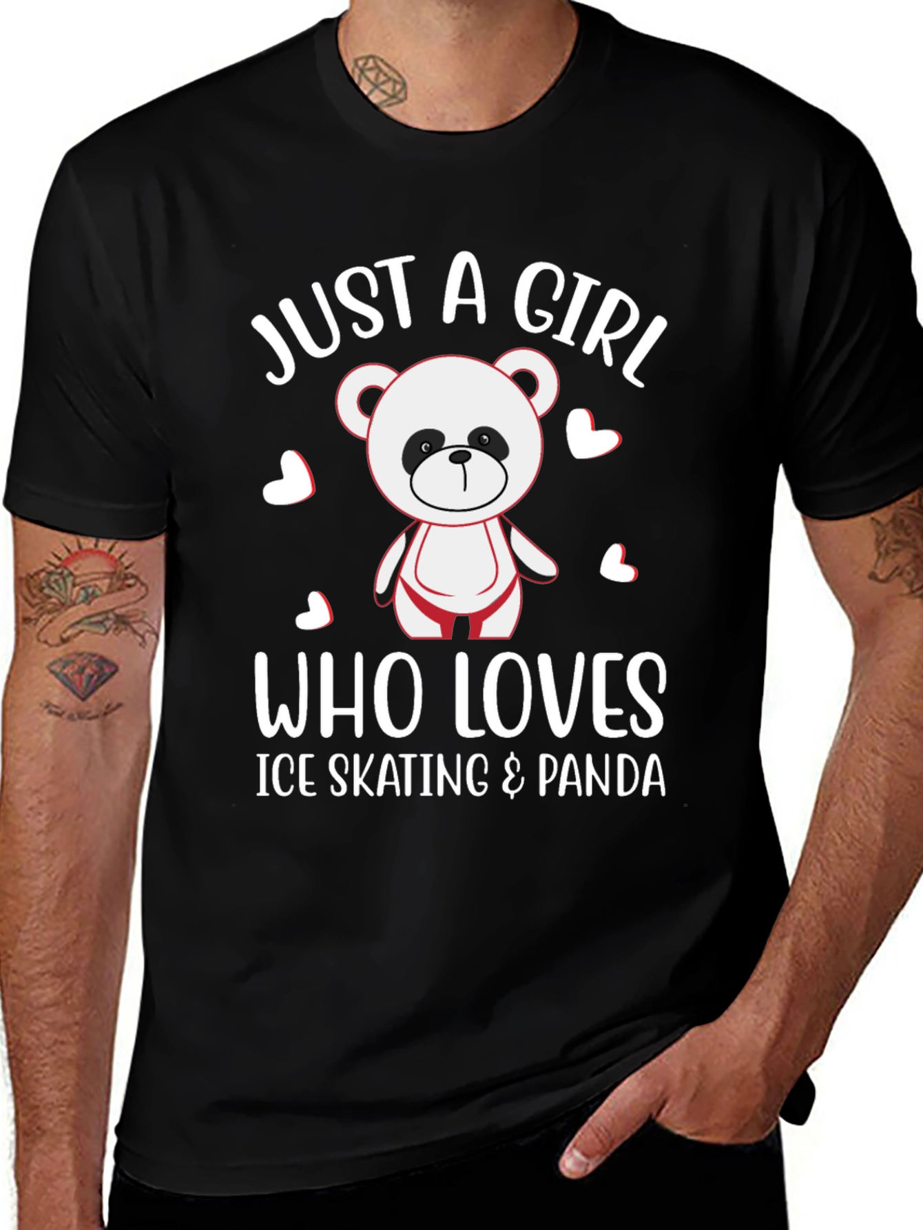 Variant 30 of Just A Girl Who Loves Ice Skating & Pandas T-Shirt