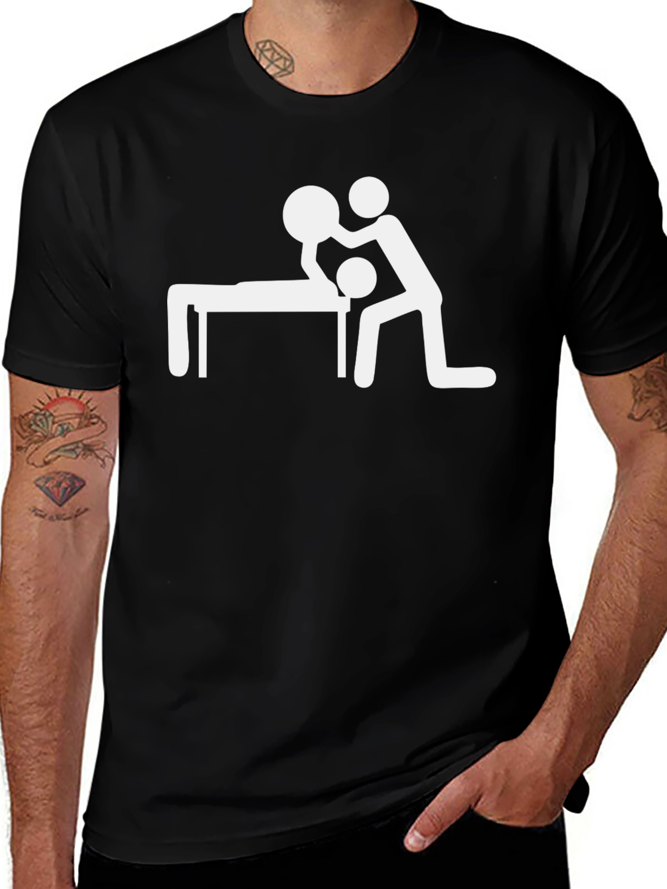 Variant 8 of Massage Humor Tee - Funny Stick Figure Shirt