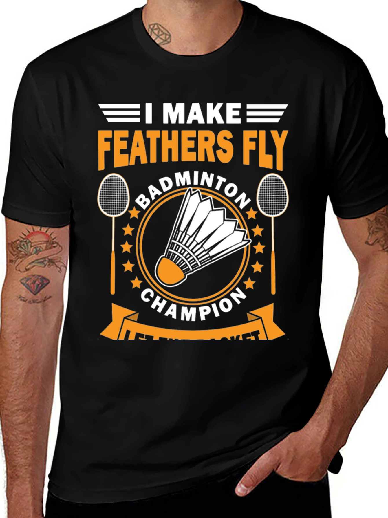 Variant 28 of Badminton Champion T-Shirt - Feather Fly Tee