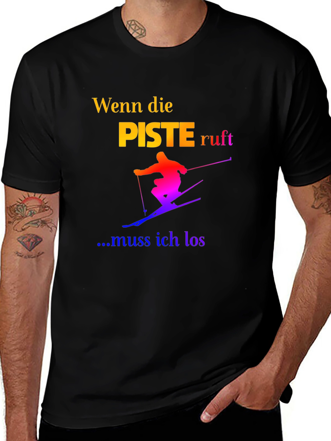 Variant 19 of Skiing T-Shirt - 'Wenn die Piste Ruft'