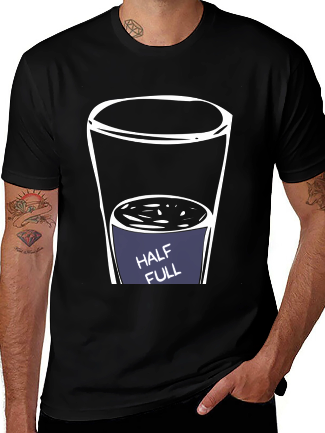 Half Full Glass Graphic Tee - Optimist Shirt
