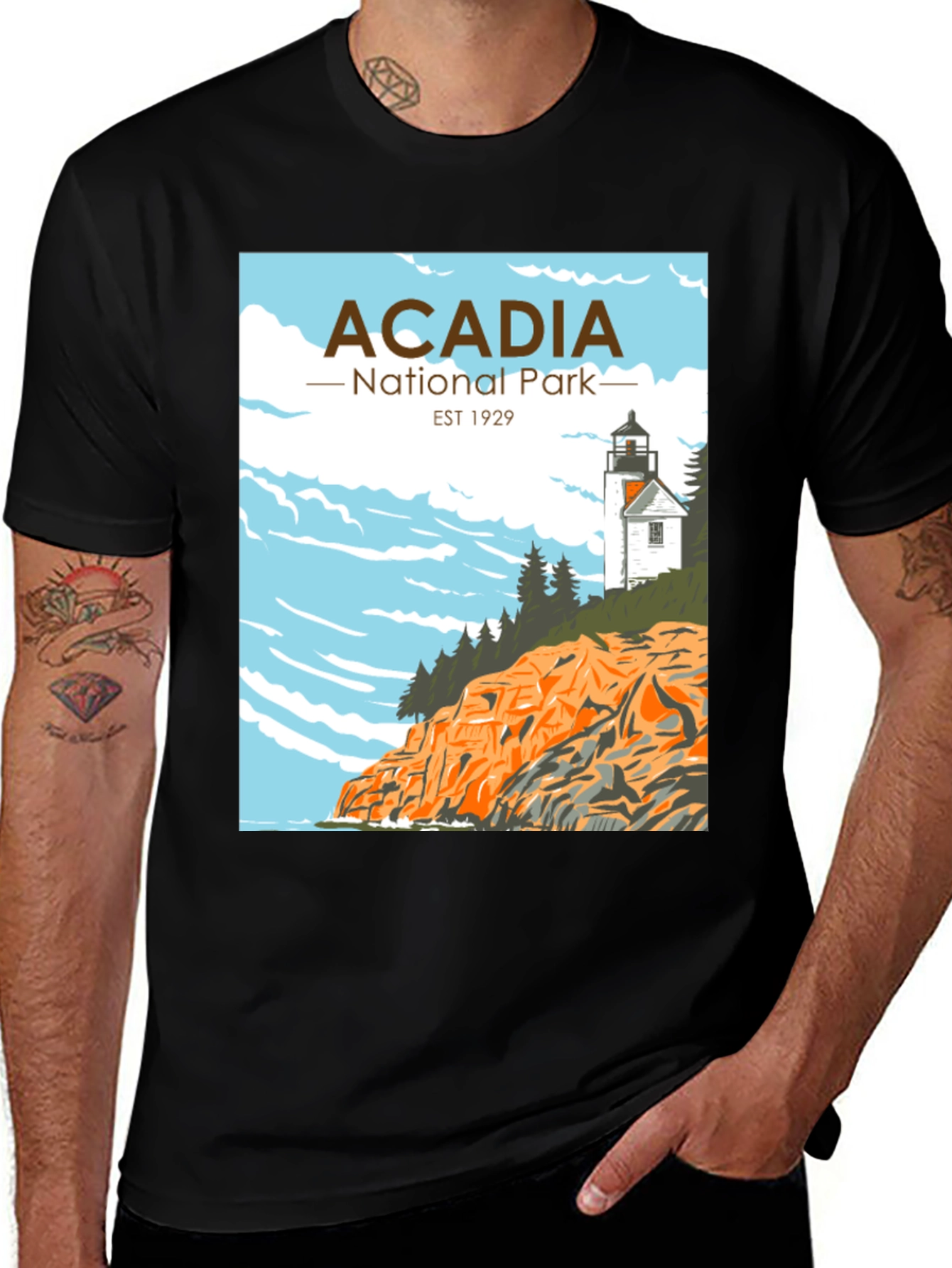 Acadia National Park Graphic Tee - Black
