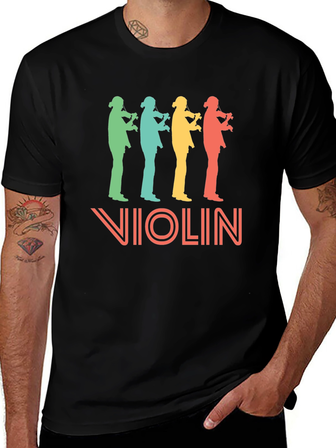 Variant 2 of Retro Violin Player T-Shirt - Music Lover Tee