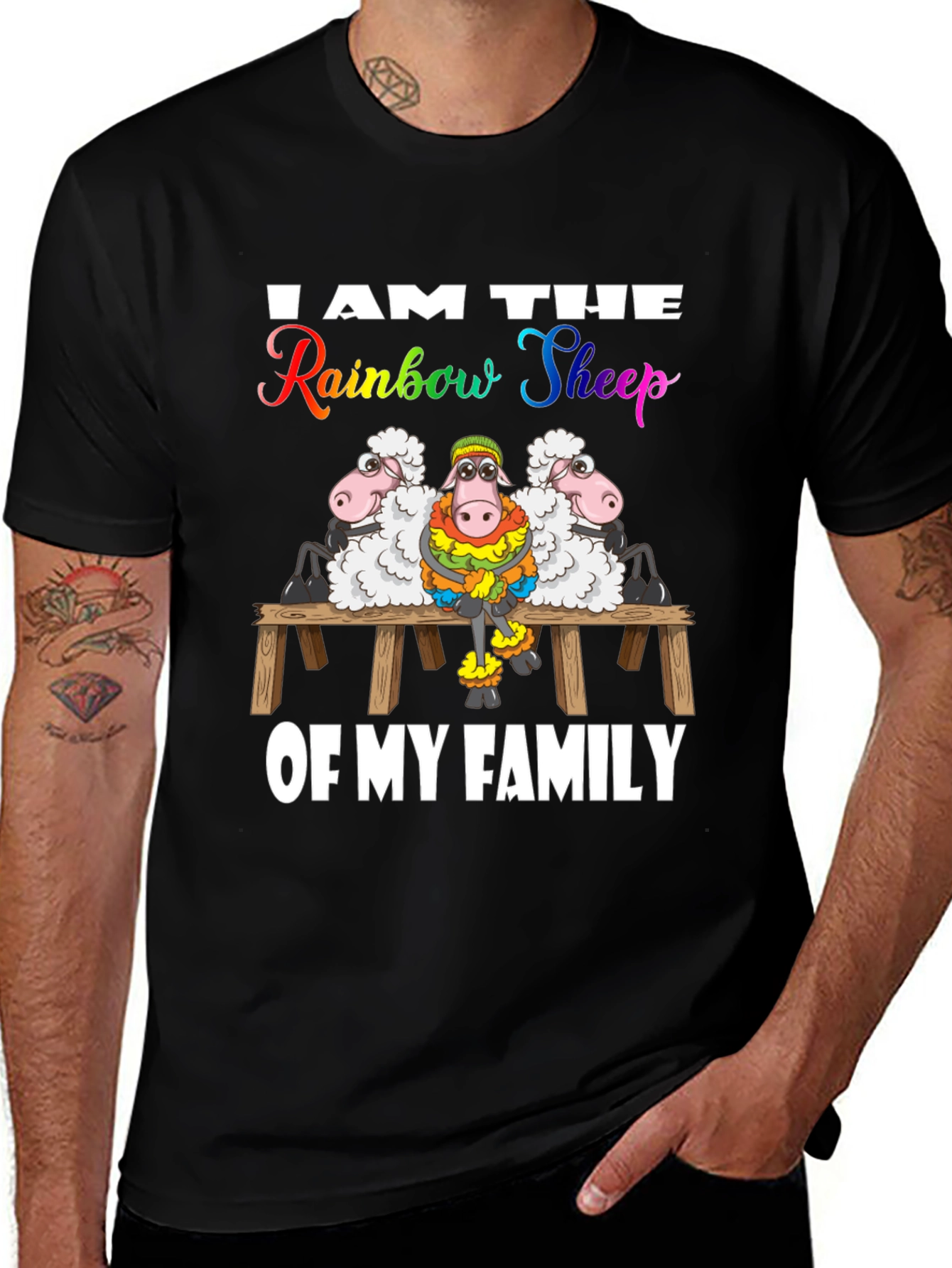 Variant 22 of Rainbow Sheep Family T-Shirt