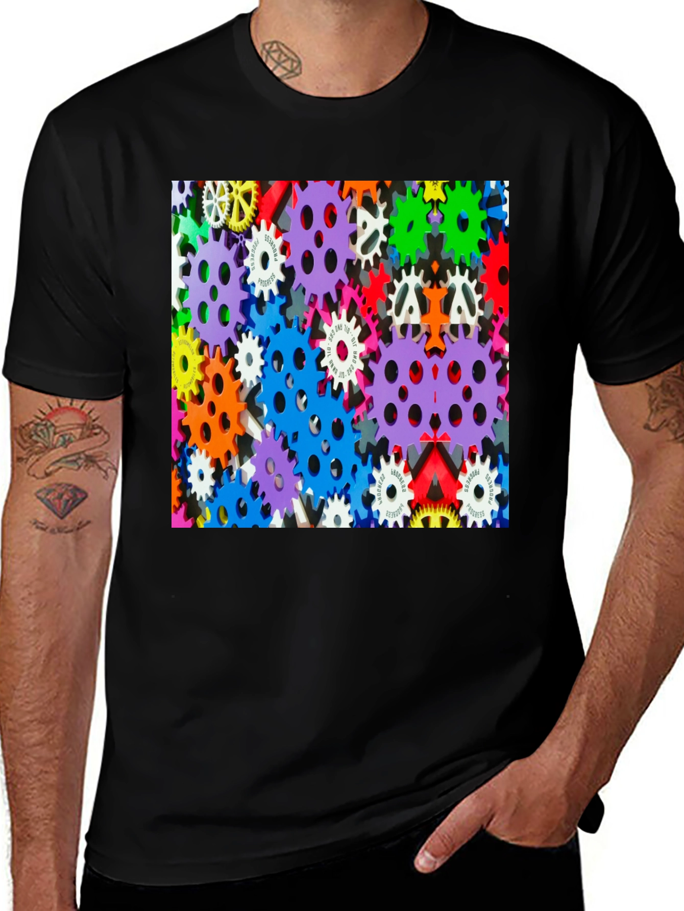 Variant 10 of Colorful Gears Graphic T-Shirt