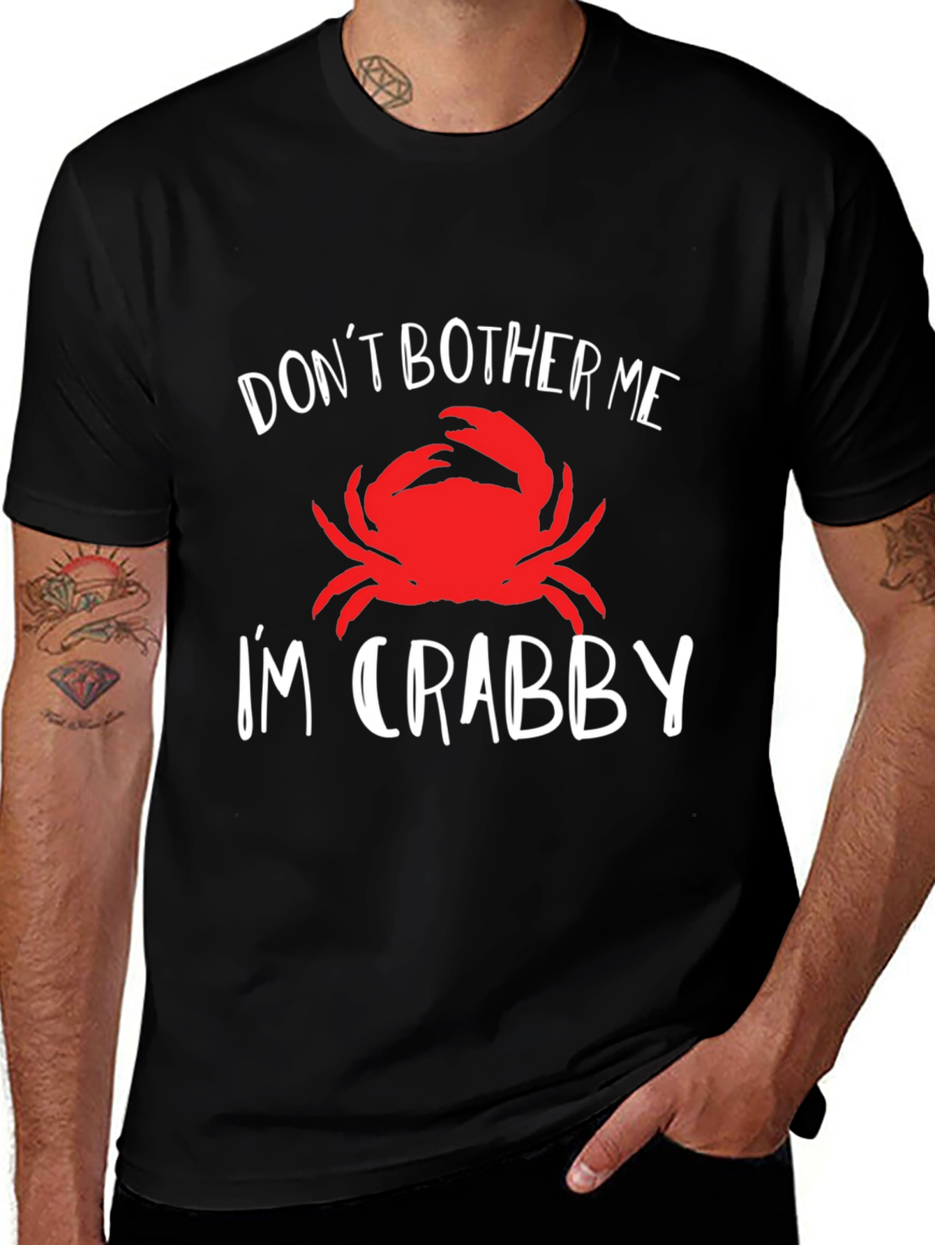 Variant 3 of Don't Bother Me I'm Crabby Black T-Shirt