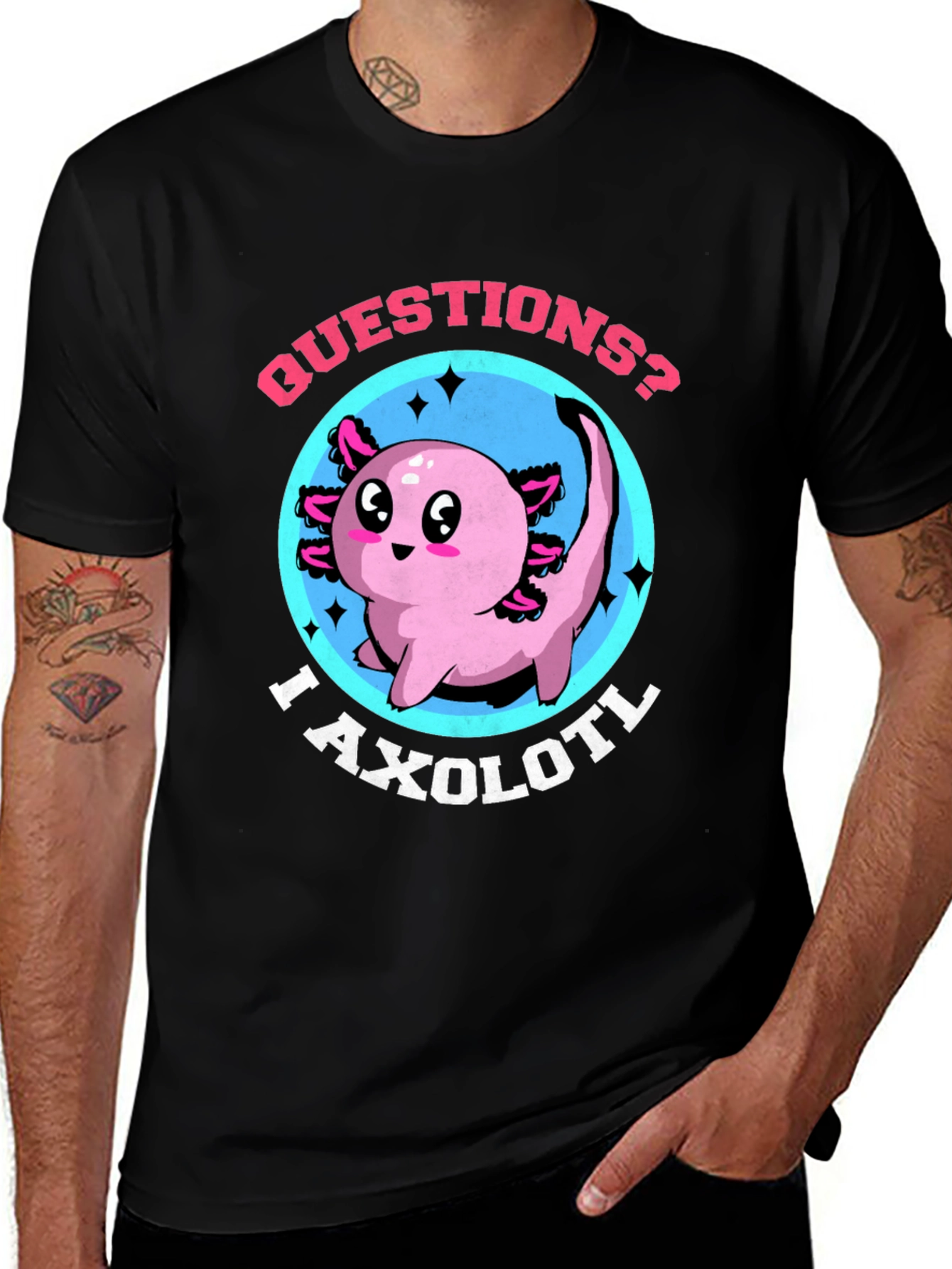Variant 25 of Questions? I Axolotl Black T-Shirt