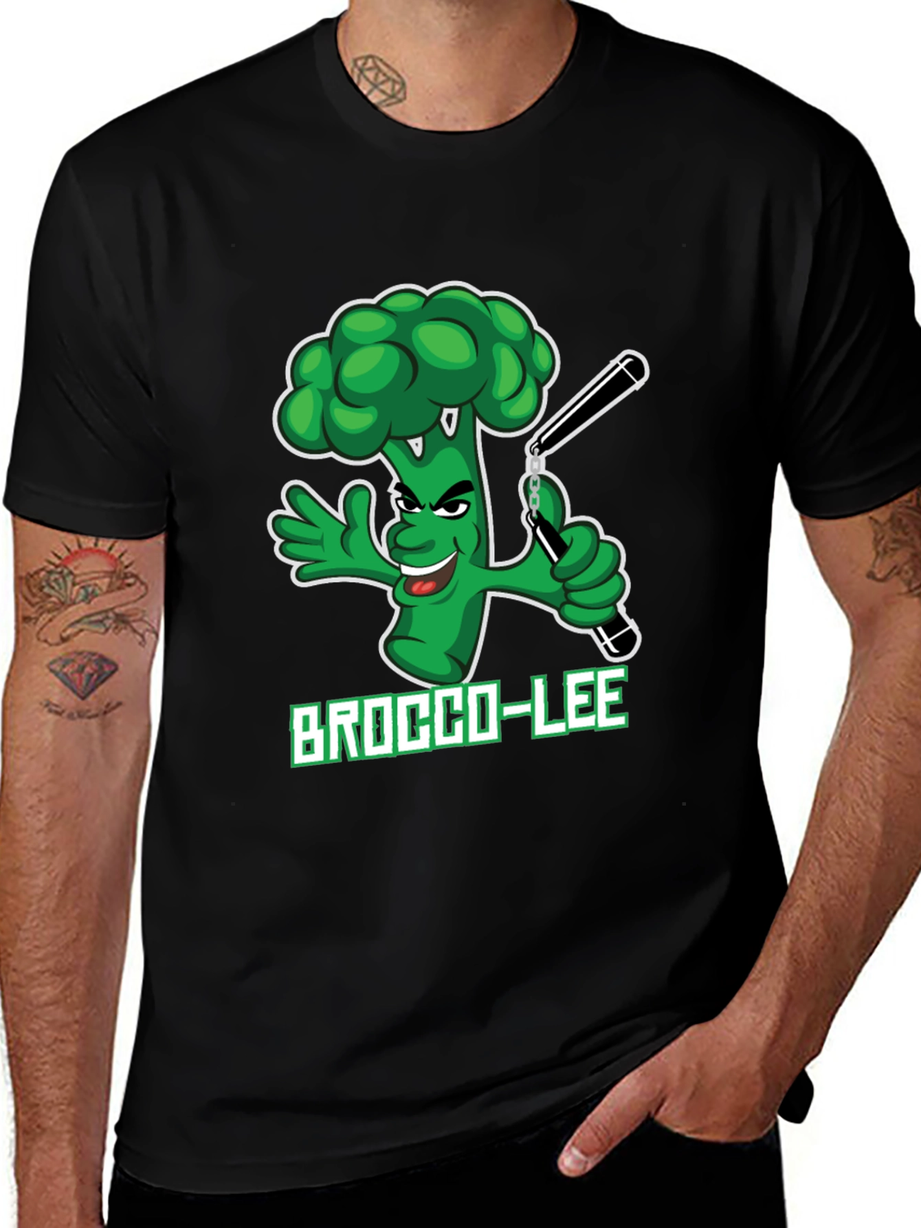 Variant 7 of Brocco-Lee T-Shirt: Funny Broccoli Karate Tee