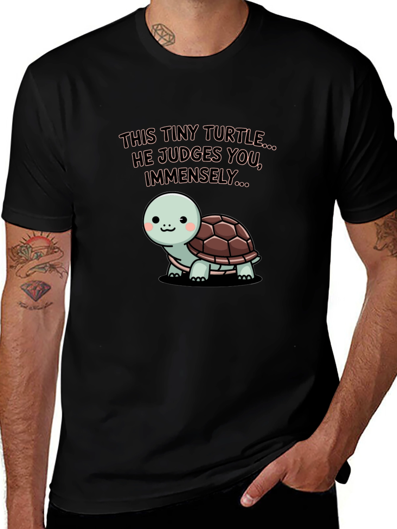 Variant 25 of Tiny Turtle Judges You Graphic Tee