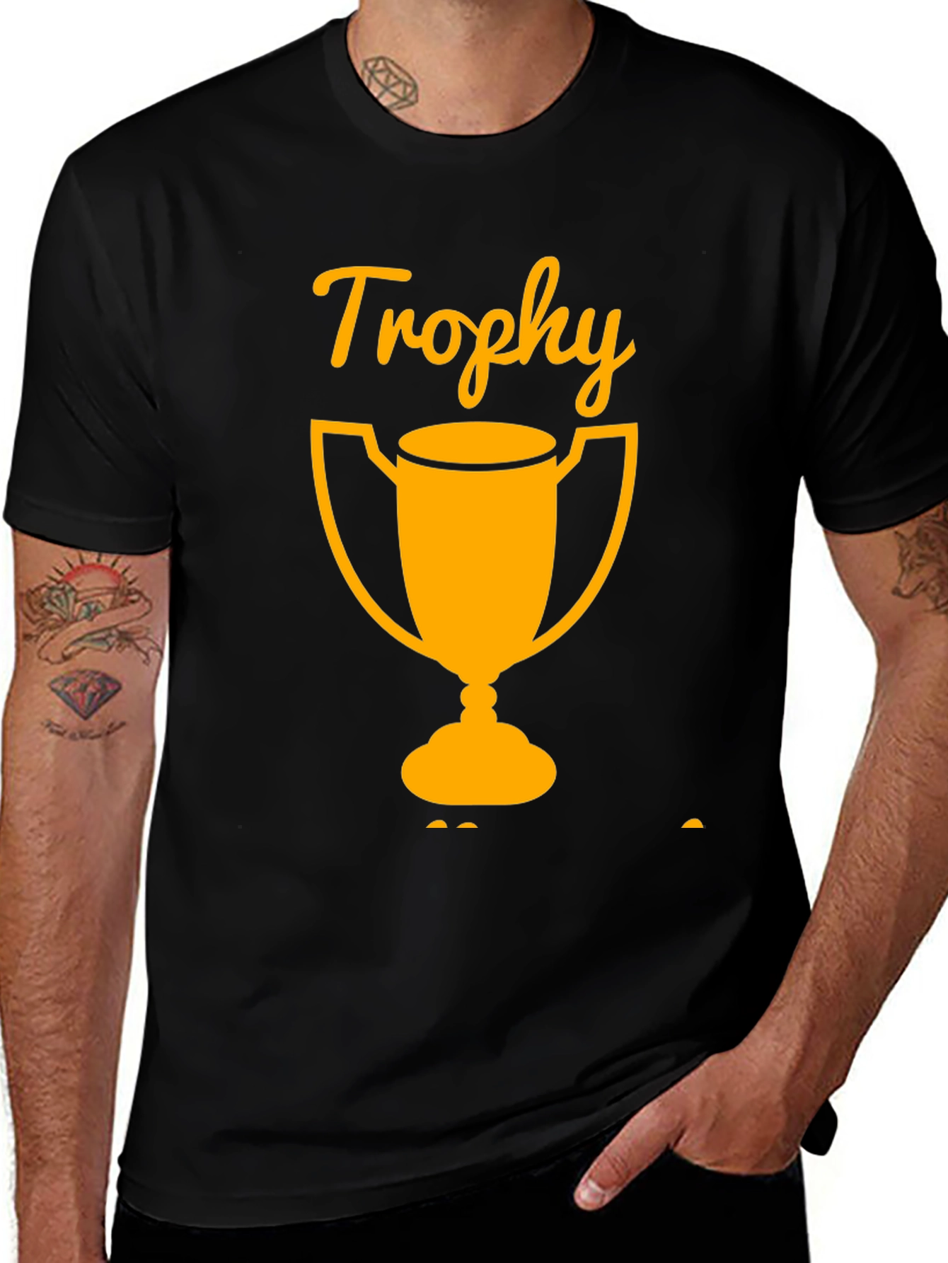 Trophy Graphic T-Shirt - Black Cotton Blend