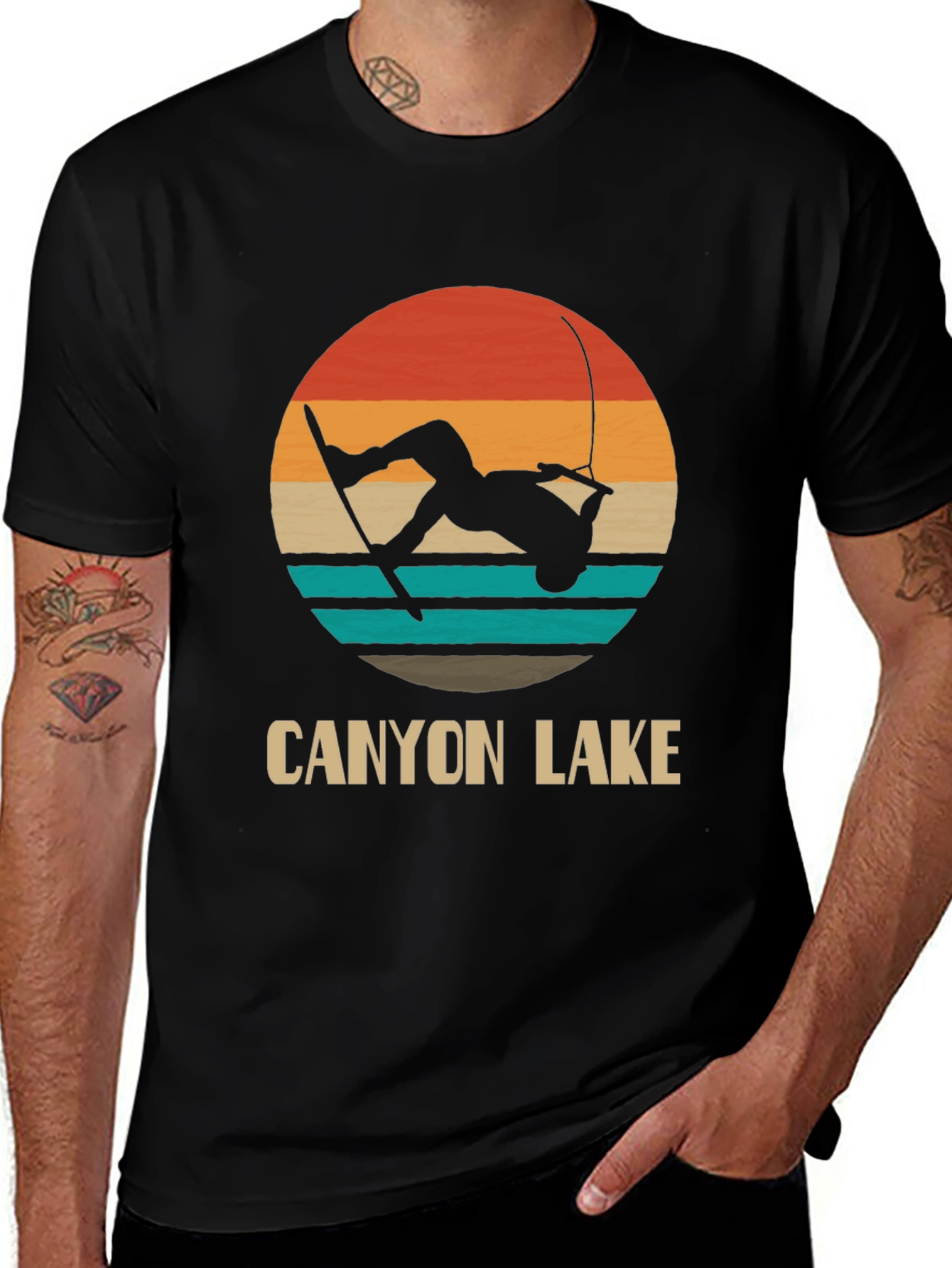 Variant 8 of Canyon Lake Retro Wakeboarder T-Shirt