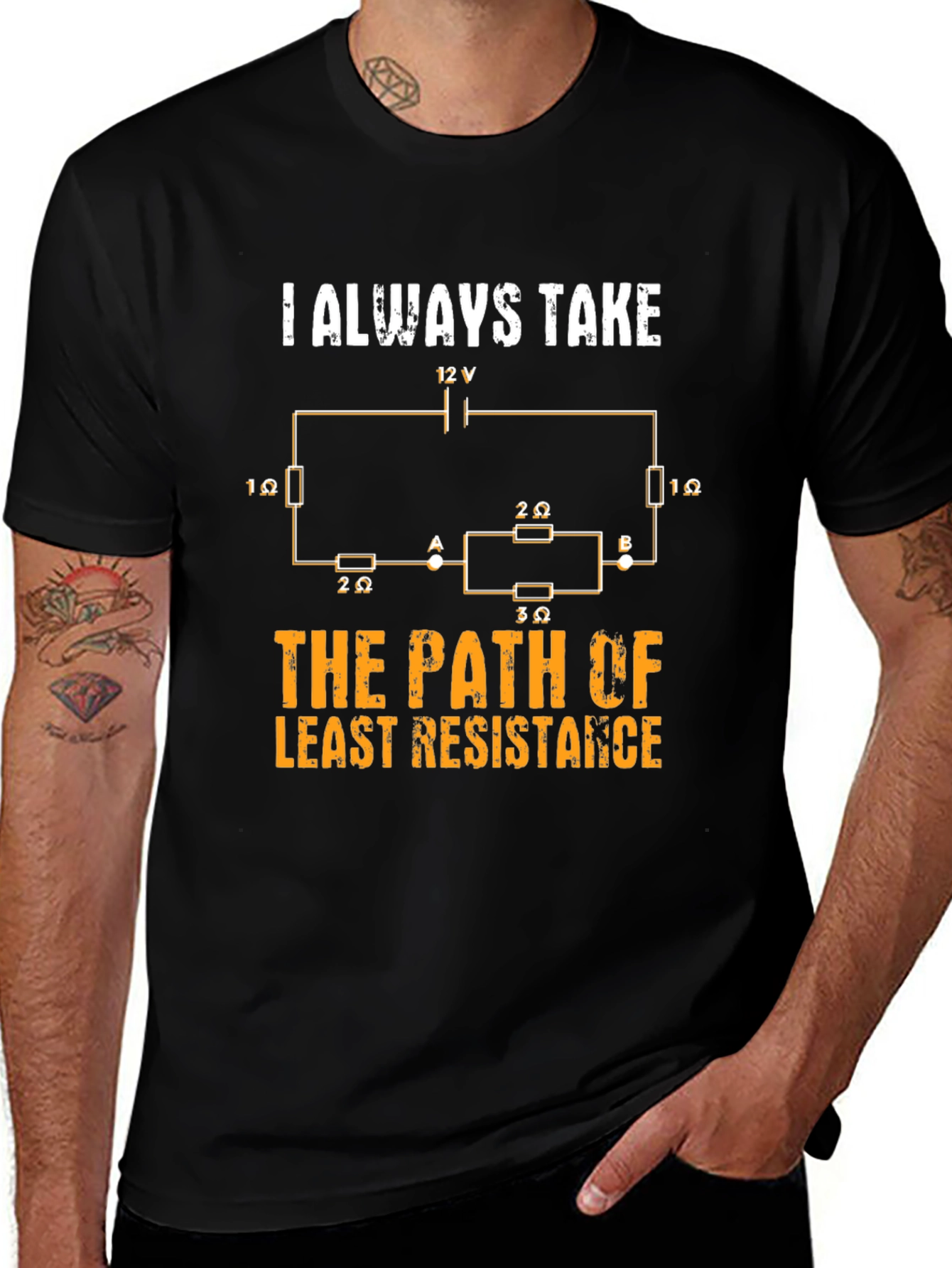 Variant 21 of Path of Least Resistance T-Shirt - Electrical Humor Tee