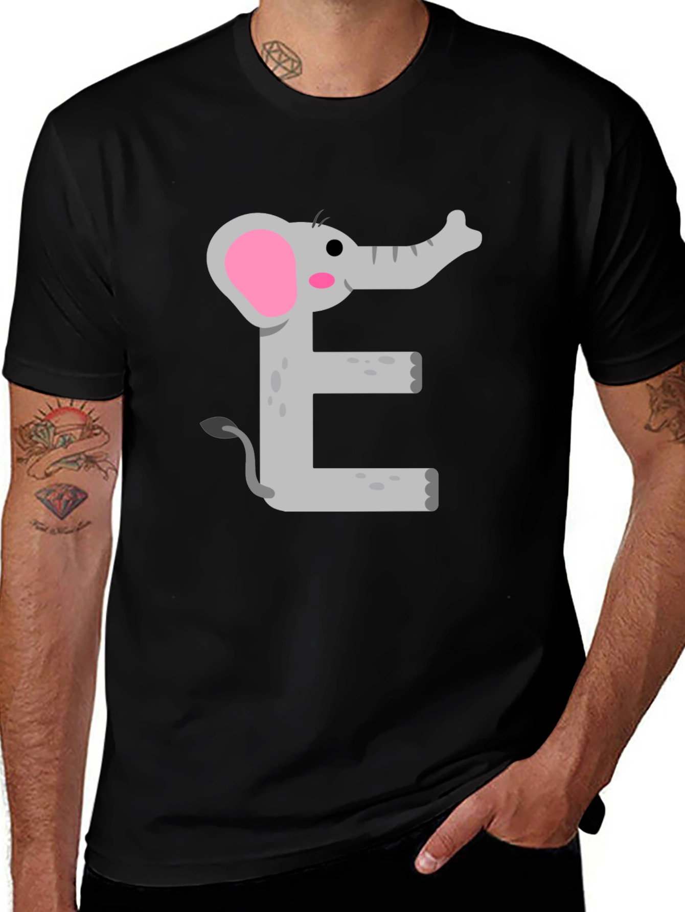 Variant 13 of Elephant E Graphic Tee - Kids Alphabet Shirt