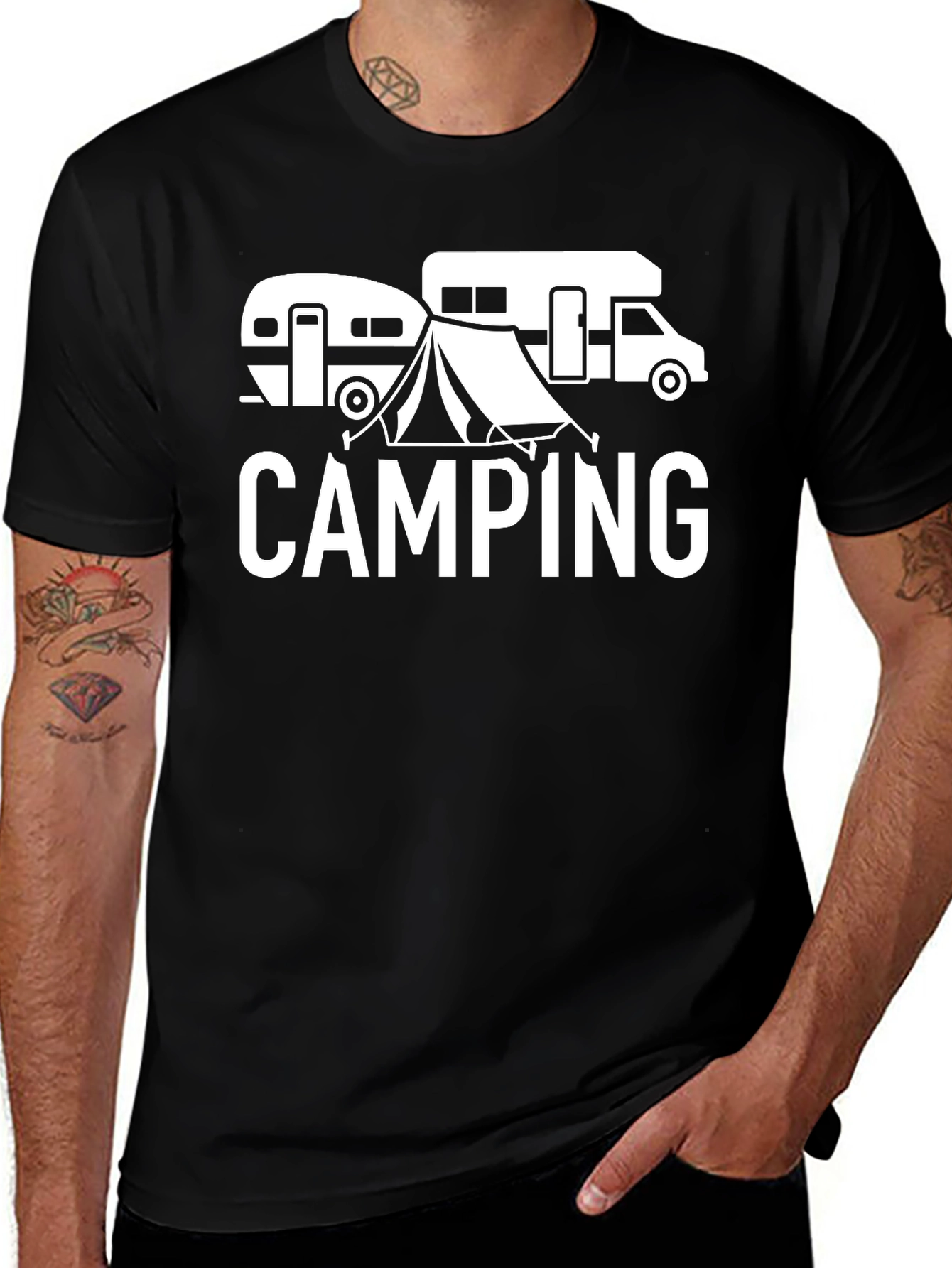 Variant 25 of Camping Graphic Tee - RV, Tent, Outdoor Adventure Shirt