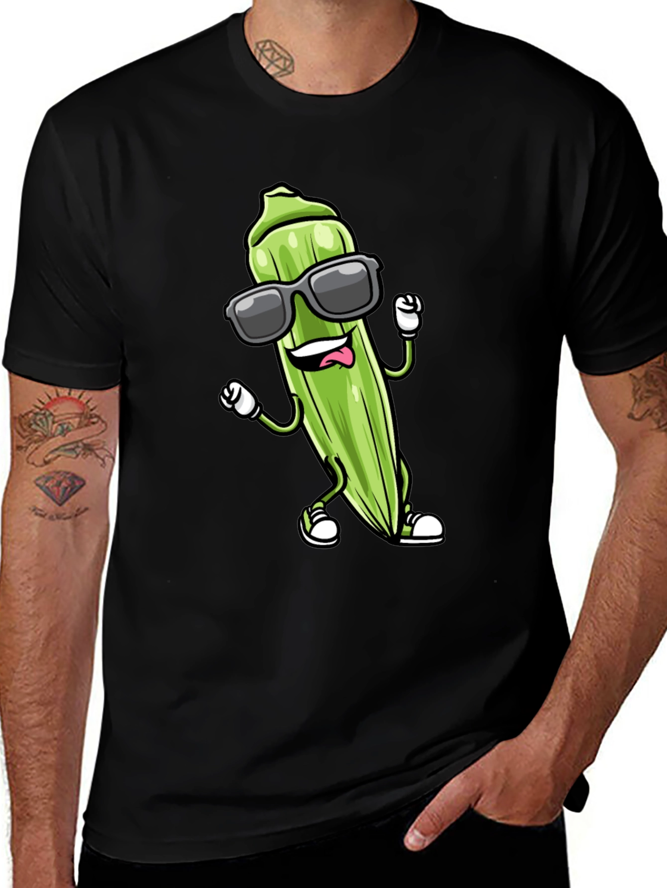 Variant 18 of Cool Okra Graphic Tee - Black Cotton Blend