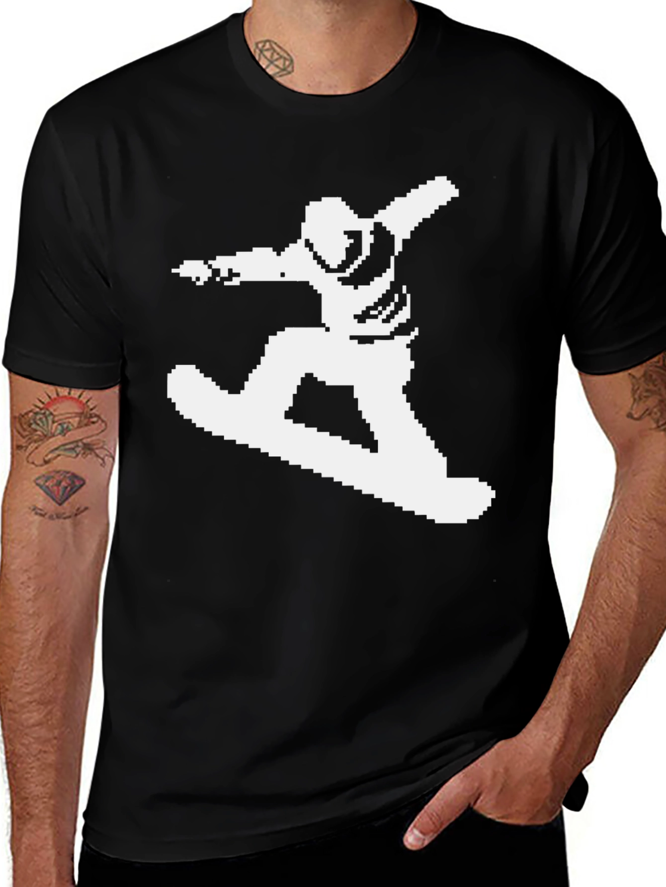 Variant 24 of Pixel Snowboarder Tee - Retro 8-Bit Cool