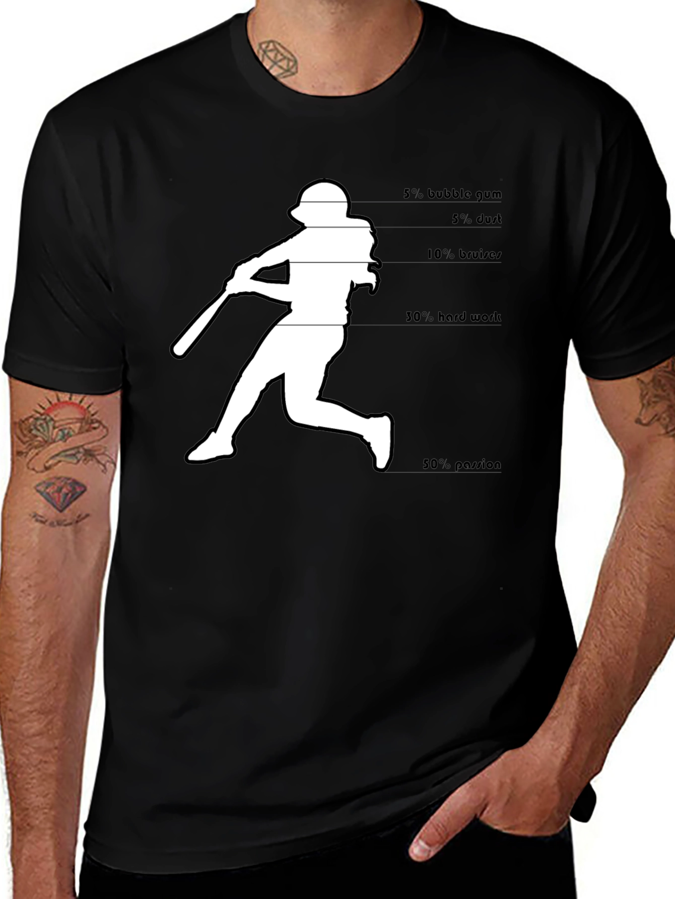 Variant 8 of Baseball Batter Funny T-Shirt - Hard Work & Passion Tee