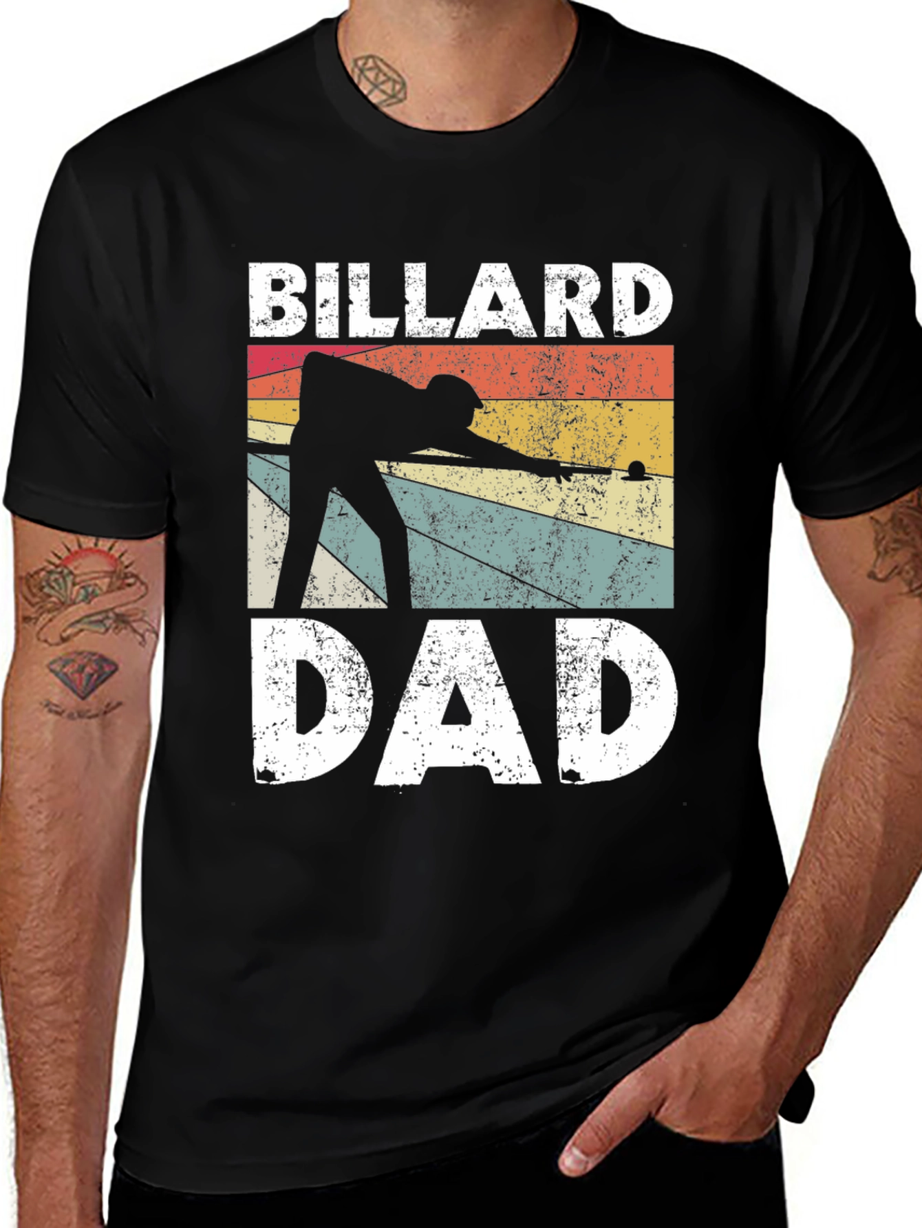 Variant 2 of Billiard Dad T-Shirt - Retro Pool Player Design