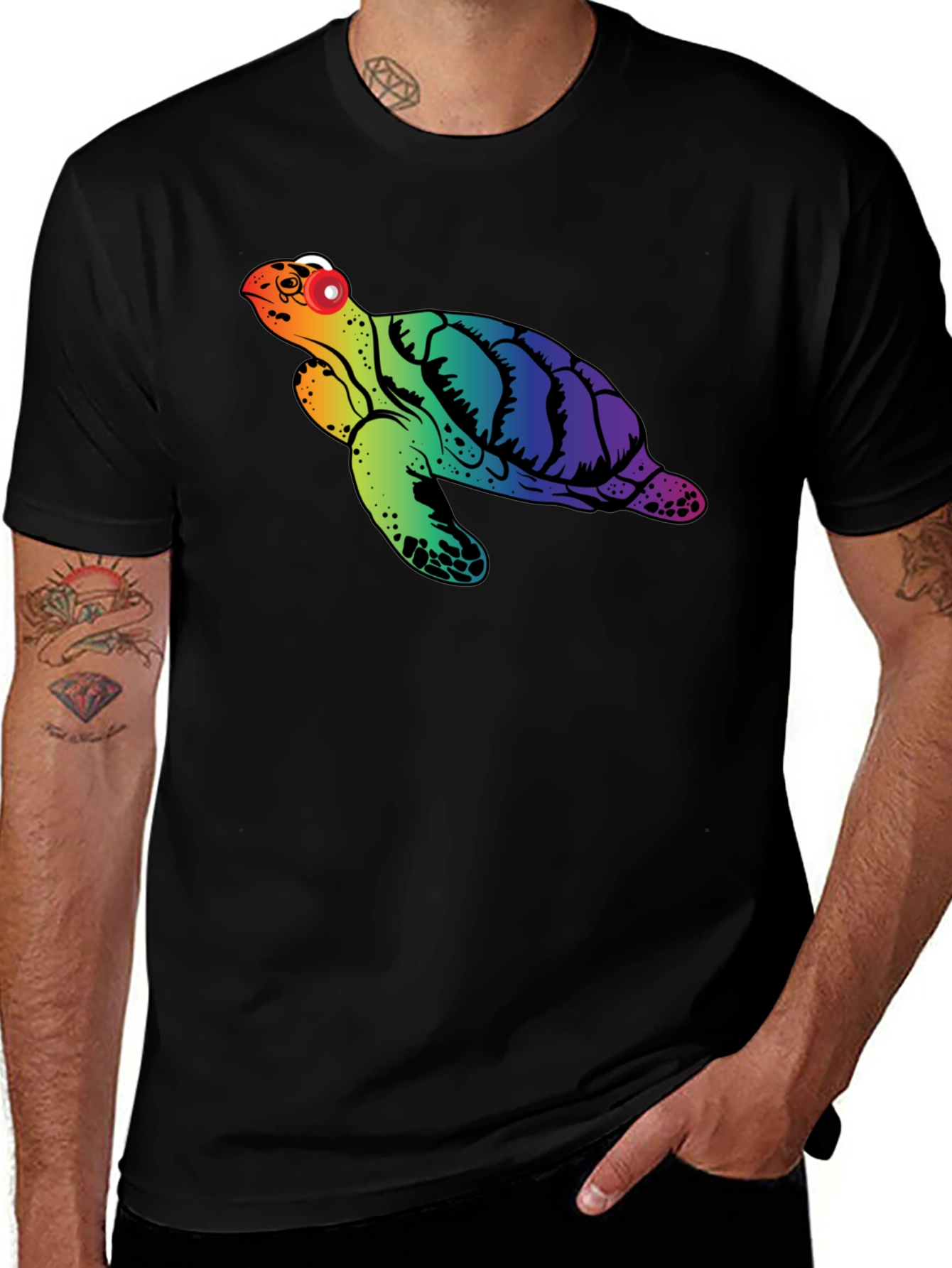 Variant 25 of Rainbow Turtle Graphic Tee