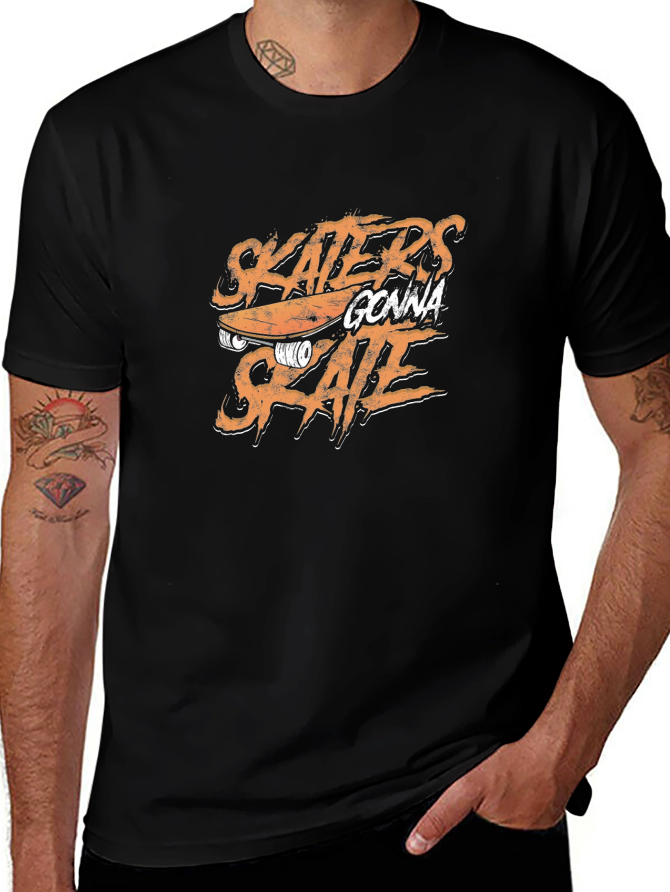 Variant 21 of Skaters Gonna Skate Graphic Tee - Black Cotton T-Shirt