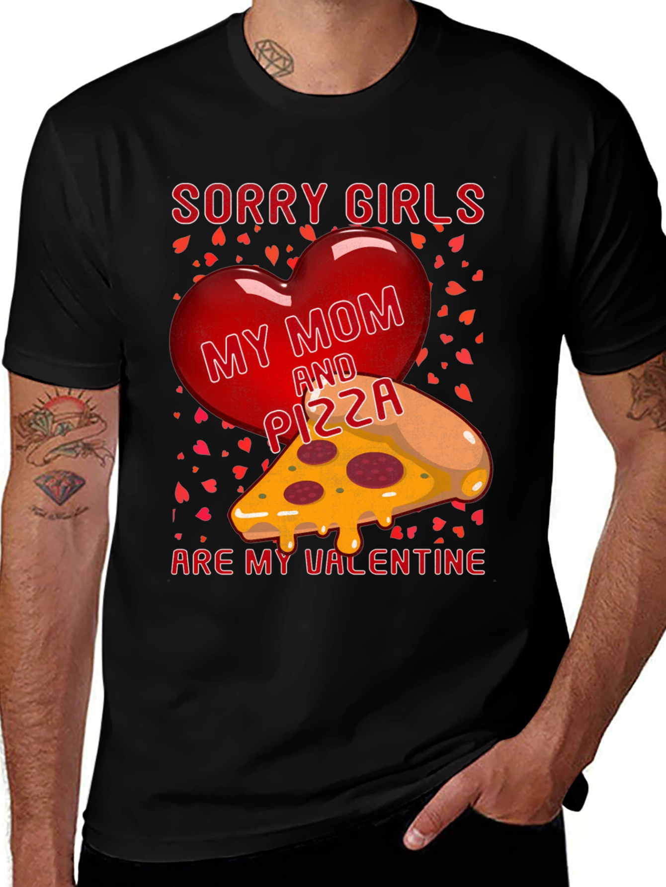 Variant 8 of My Mom and Pizza Valentine Graphic Tee