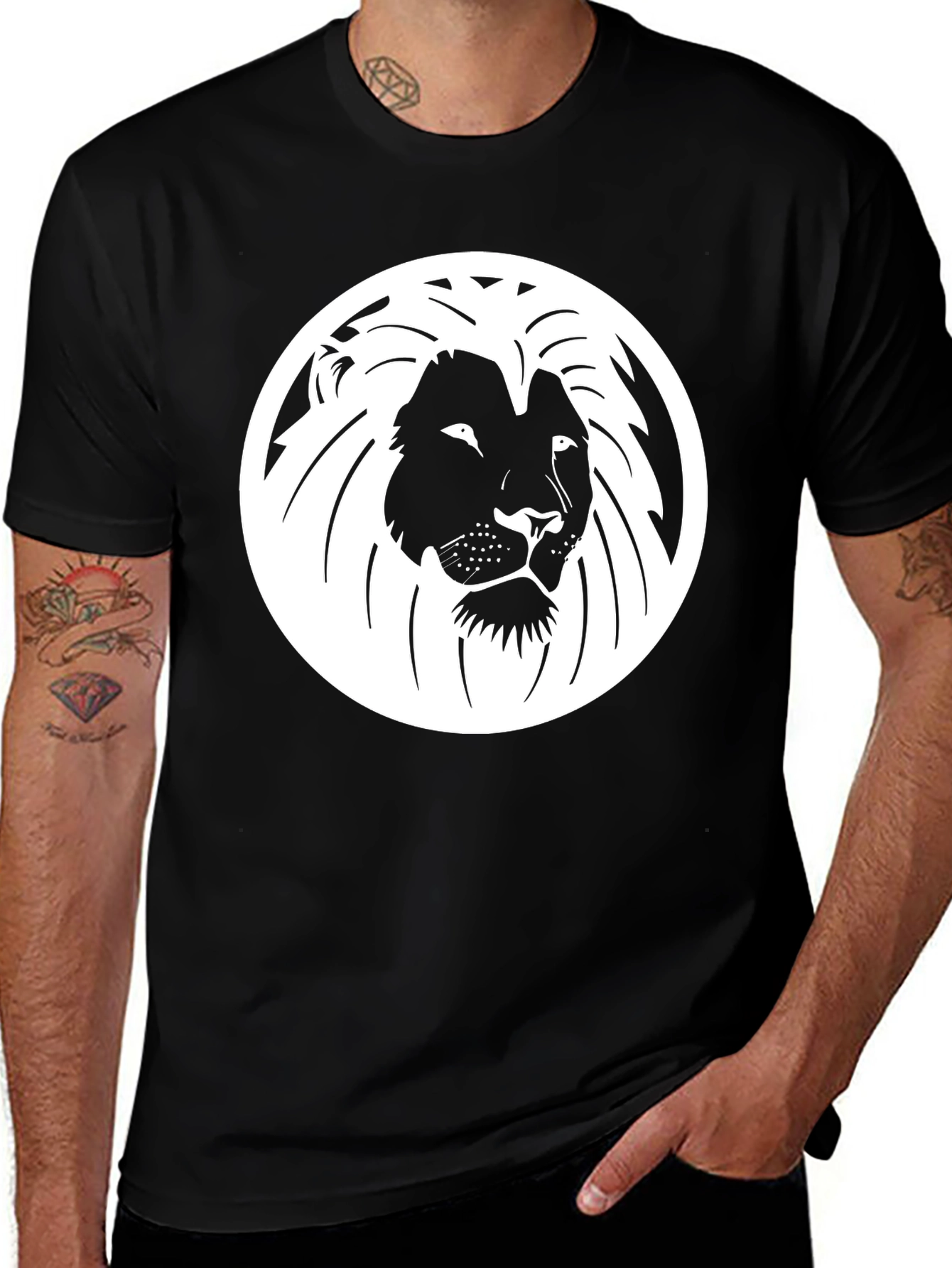 Variant 6 of Lion Graphic Tee - Black T-Shirt