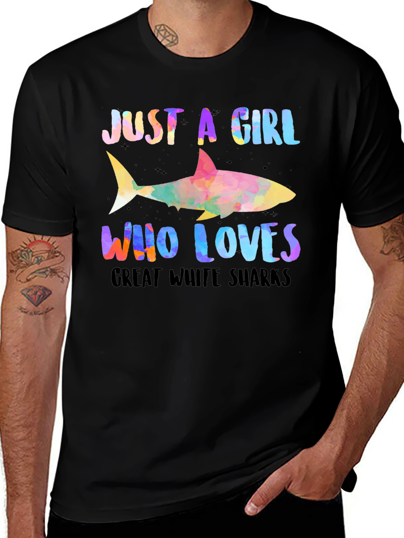 Variant 8 of Girl Who Loves Sharks Graphic Tee