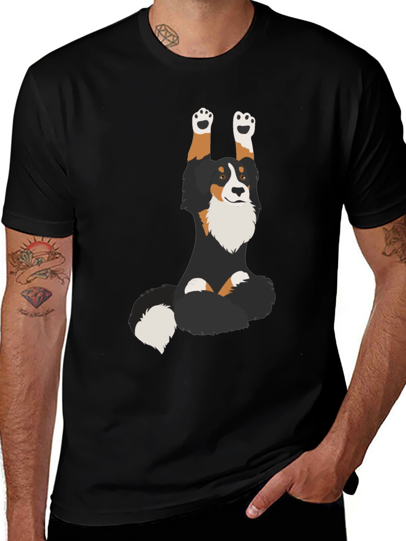 Variant 26 of Yoga Dog Graphic Tee - Black Unisex T-Shirt