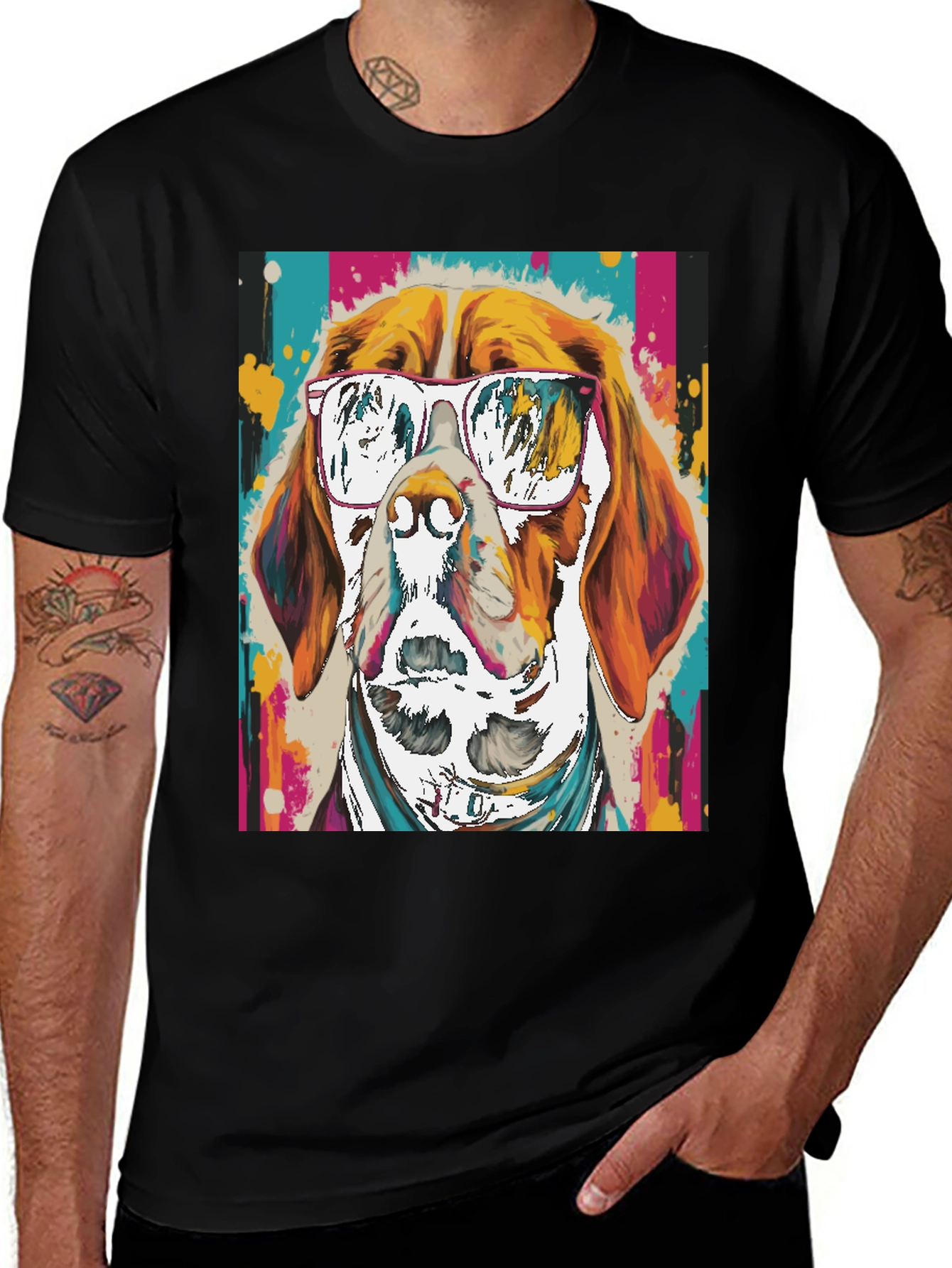 Variant 9 of Cool Dog Graphic Tee - Unisex Black T-Shirt