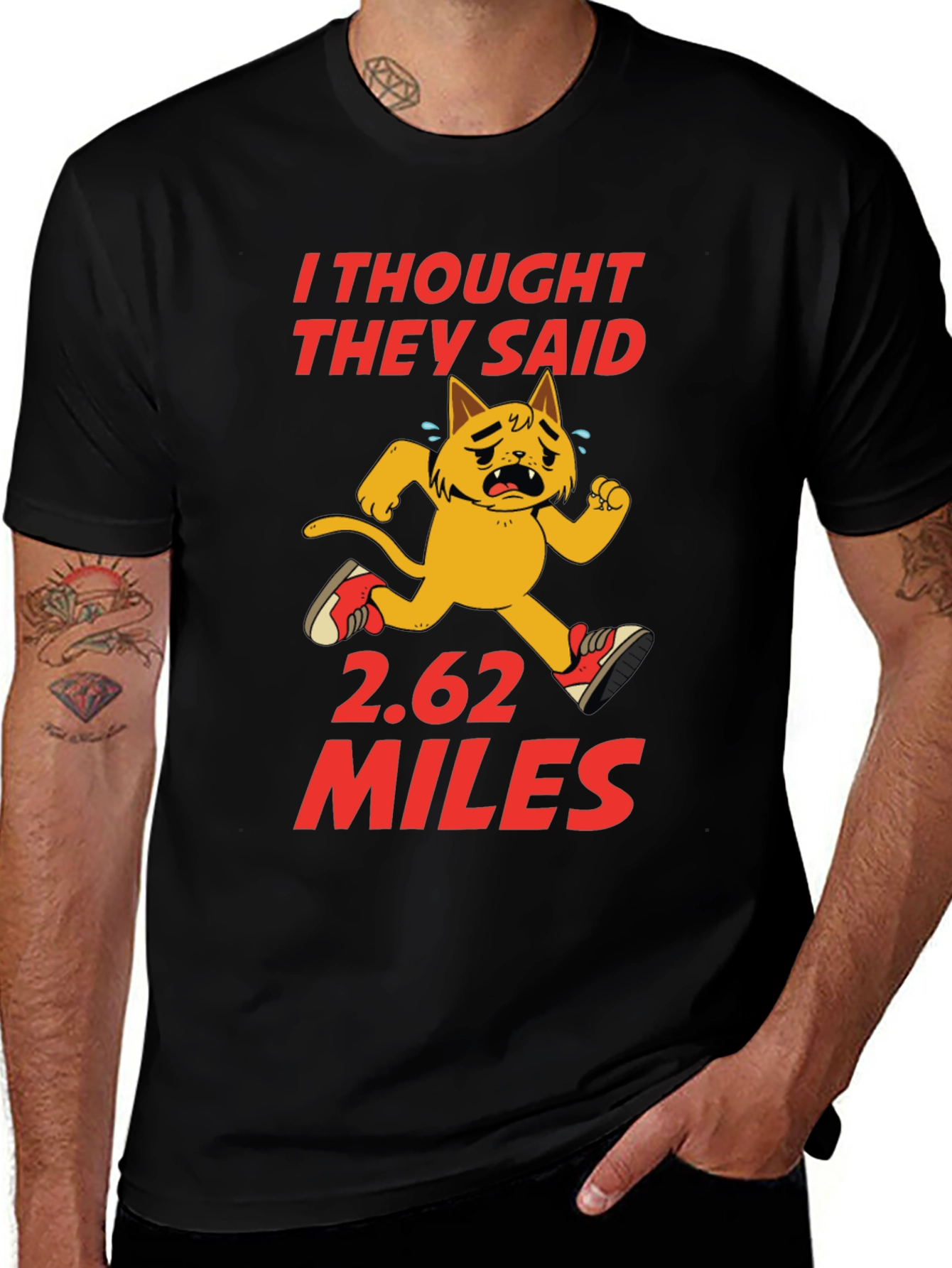 Variant 29 of Marathon Cat T-Shirt - Funny Running Graphic Tee