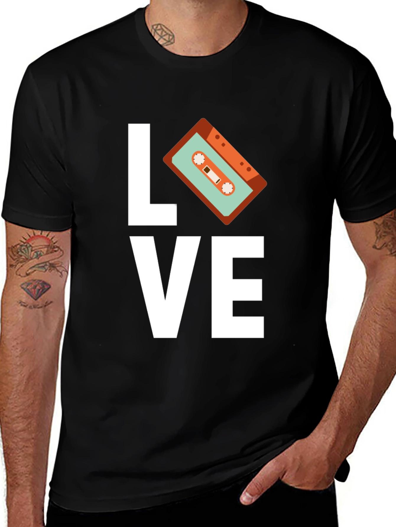 Variant 13 of Retro Music Love Cassette Graphic T-Shirt