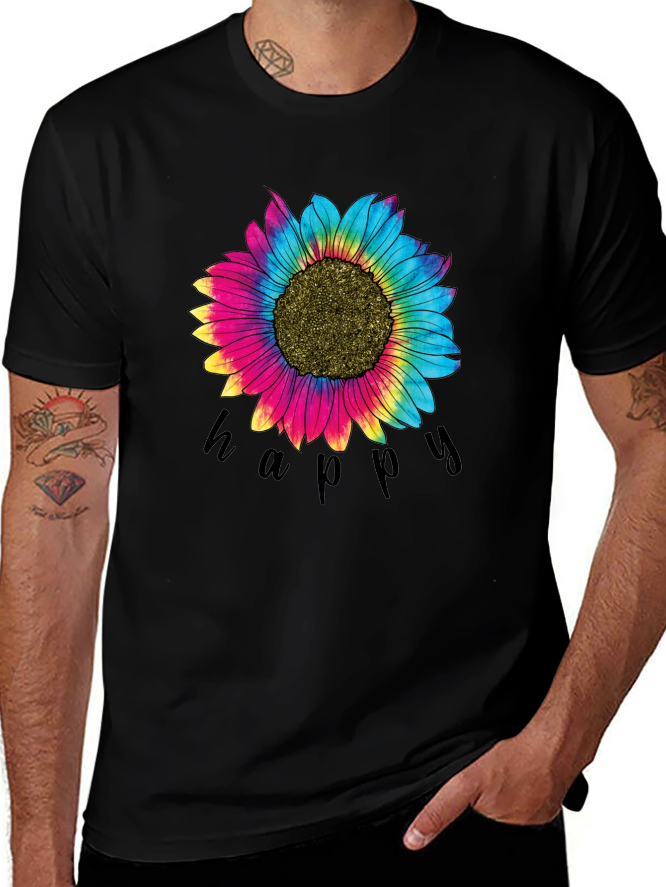 Variant 17 of Happy Sunflower Tie-Dye Graphic Tee