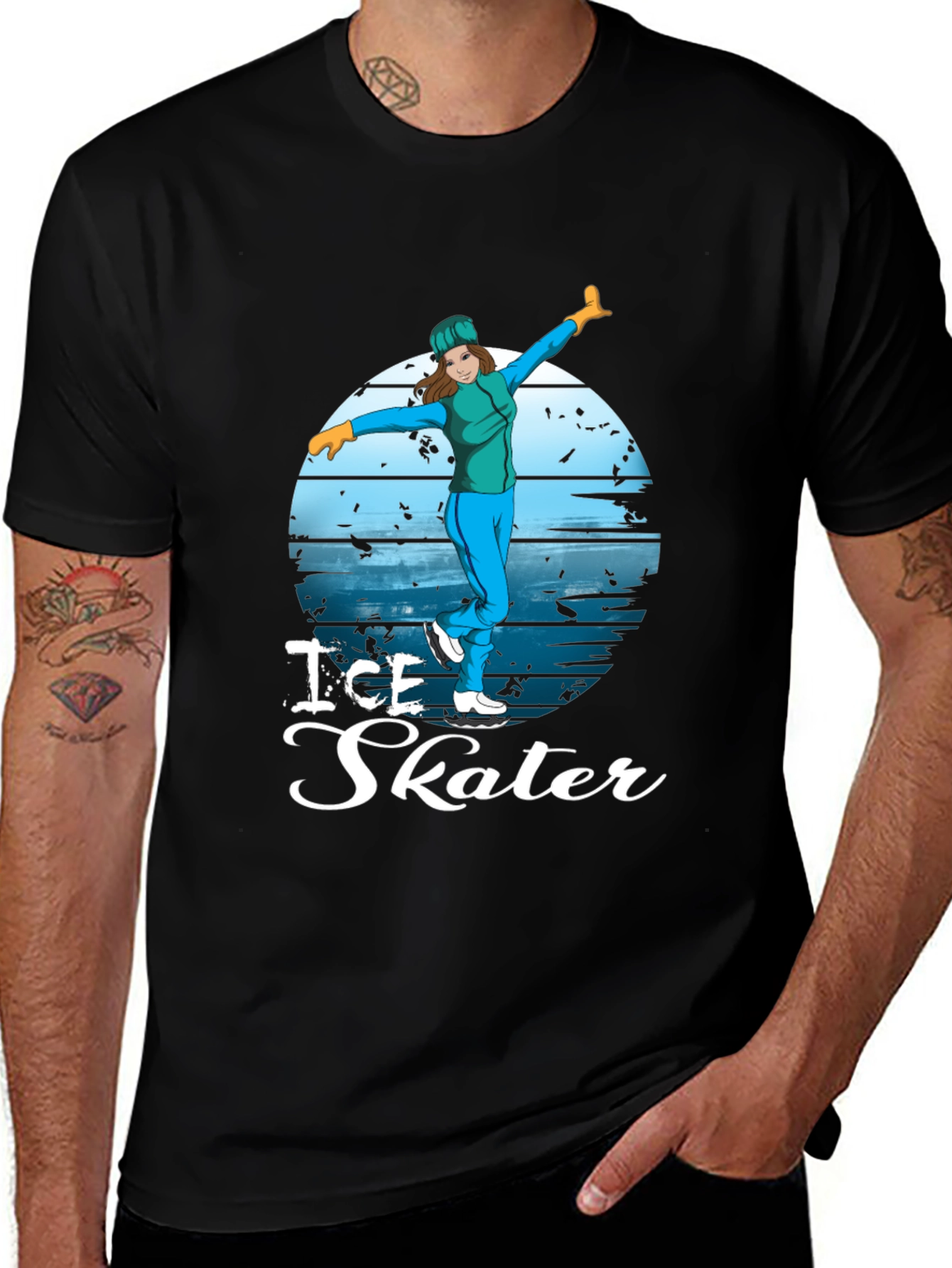 Variant 28 of Ice Skater Graphic T-Shirt | Fun Winter Sports Tee