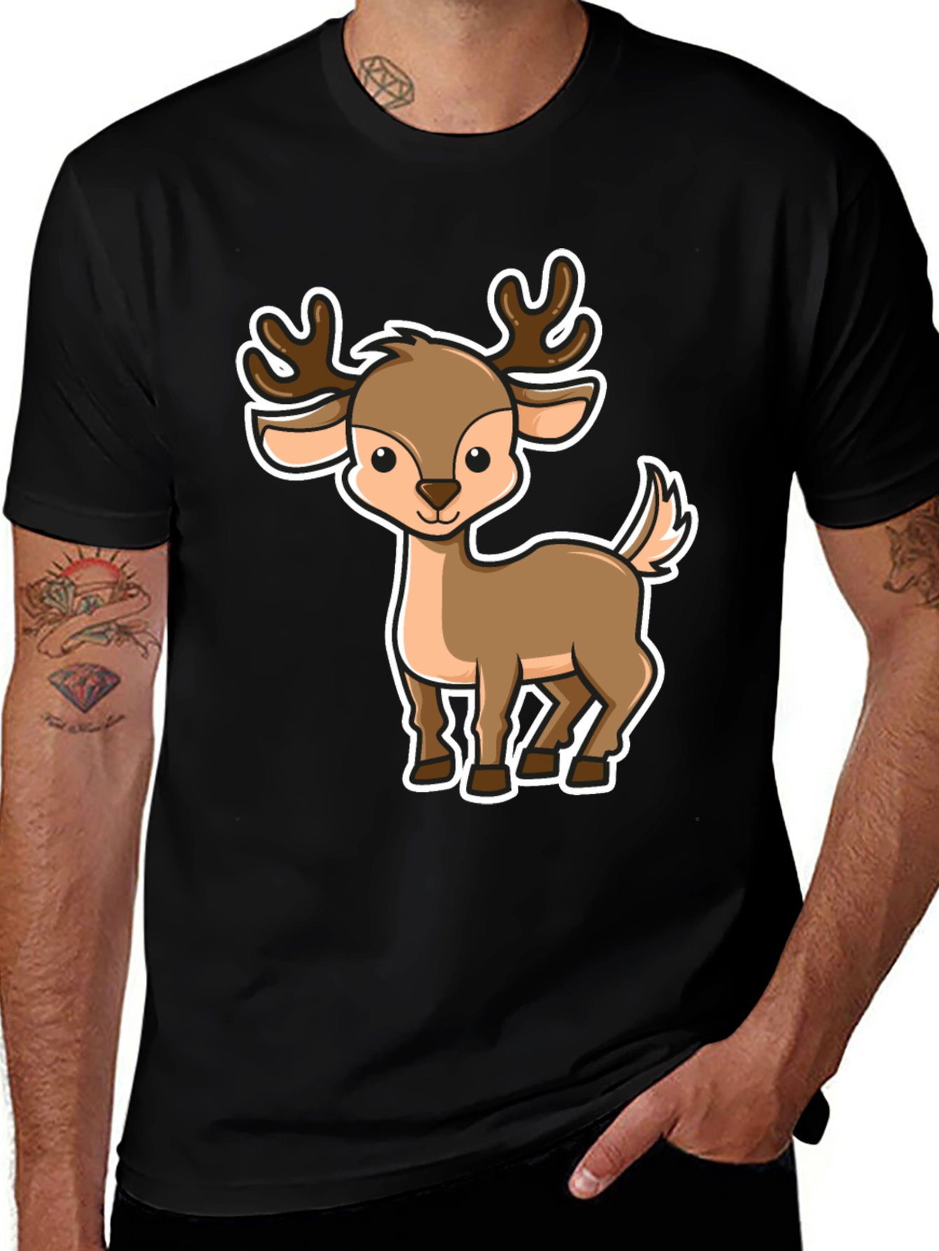 Variant 7 of Cute Cartoon Deer Graphic Tee