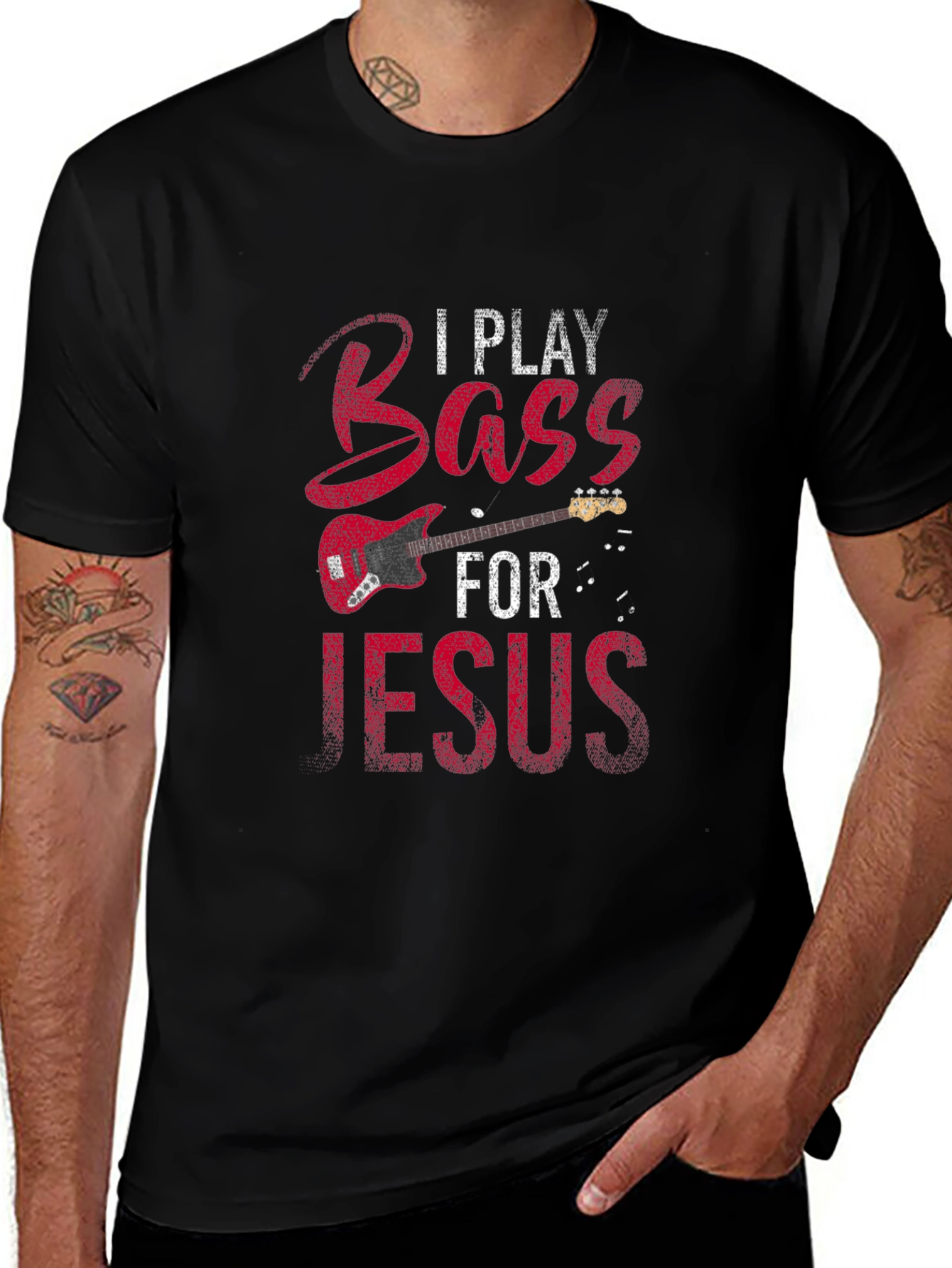 Variant 24 of I Play Bass for Jesus T-Shirt