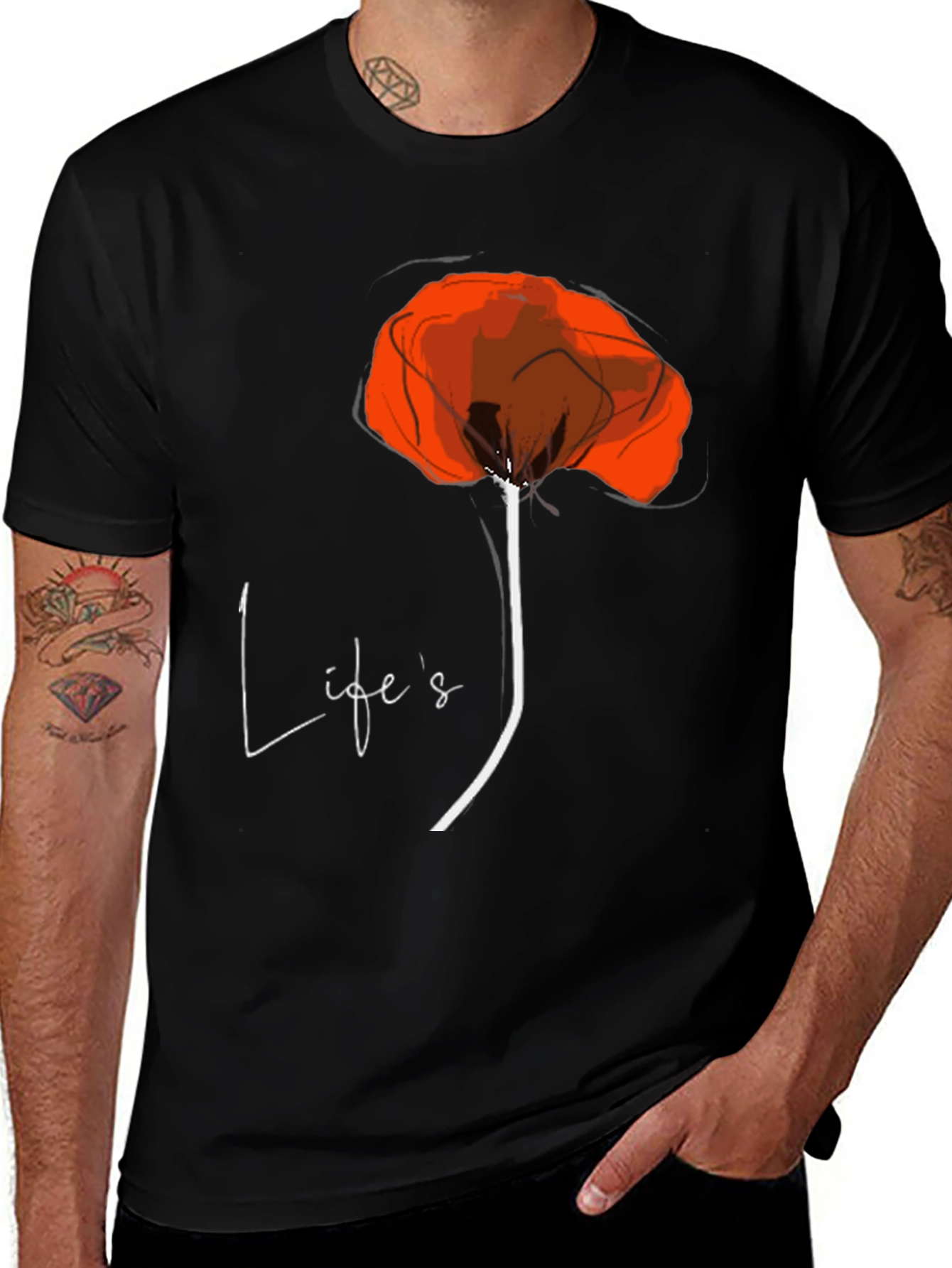 Variant 30 of Life's a Poppy T-Shirt - Black